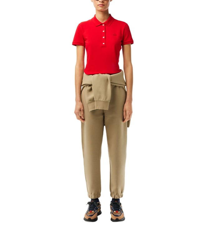 Lacoste Red Slim Fit Pique Polo TShirt