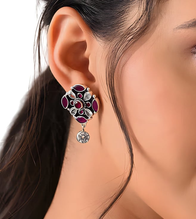 Buy Genuine Ruby Flower Stud Earrings Online in India  Etsy