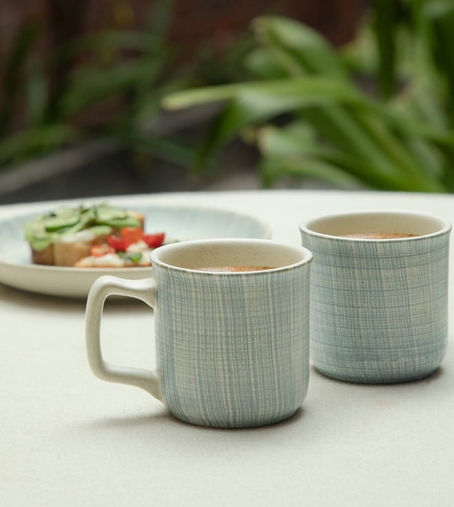 Buy Livada Blue Ceramic Painted Tall Mug Online - Ellementry