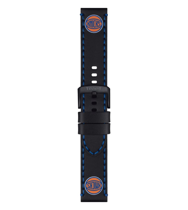 Tissot Official Black Leather NBA New York Knicks Watch Strap Lugs