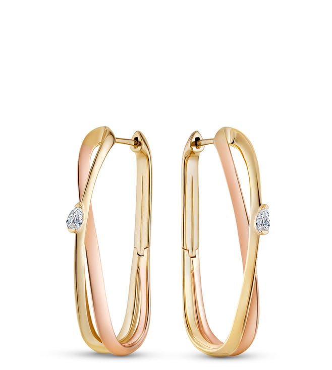 14 Karat Gold  Diamond Hoop Earrings  XIV Karats LTD
