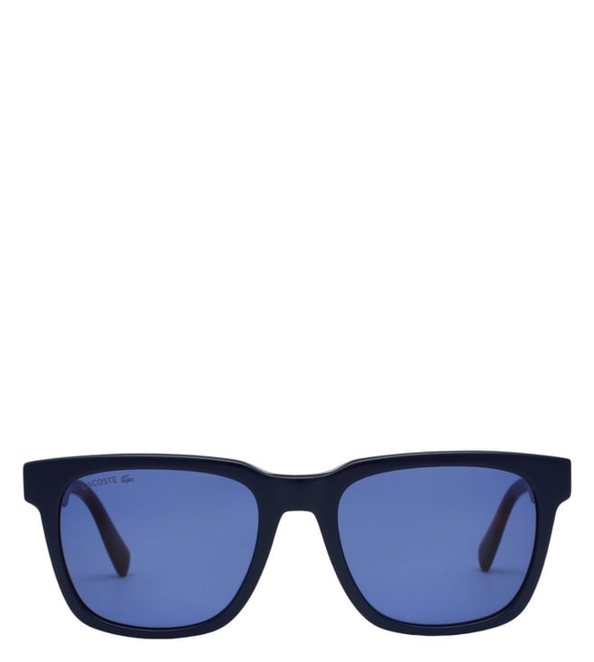 Buy Lacoste Blue Lens Rectangle Sunglass Full Rim Blue Navy Frame (52)  online