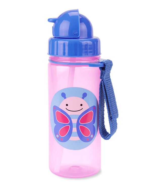 Multi Zoo Stainless Steel Little Kid Straw Bottle