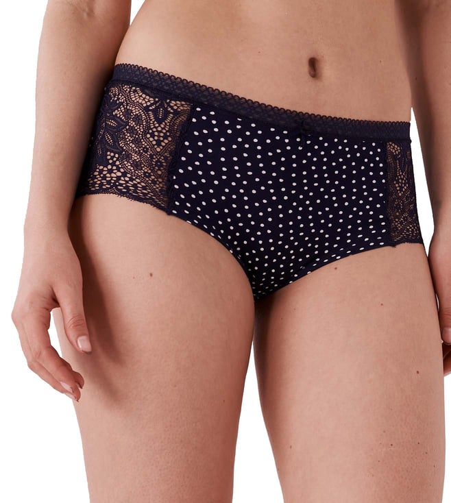 Lace and Mesh Cheeky Panty - Cosmic sky