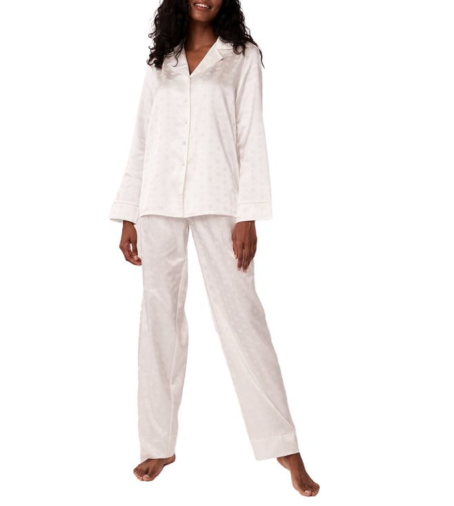 White satin pj cheap set