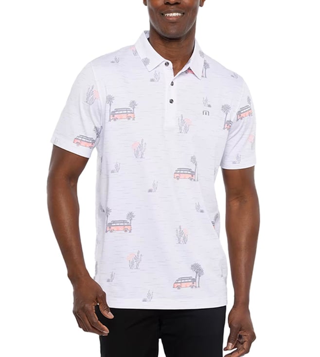 TravisMathew Men's Luna Sol Golf Polo, Large, White