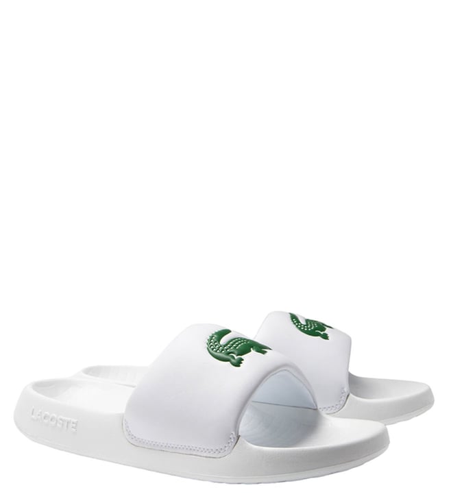 Buy Lacoste White Croco 1.0 Logo Slide Sandals for Men Online Tata CLiQ Luxury