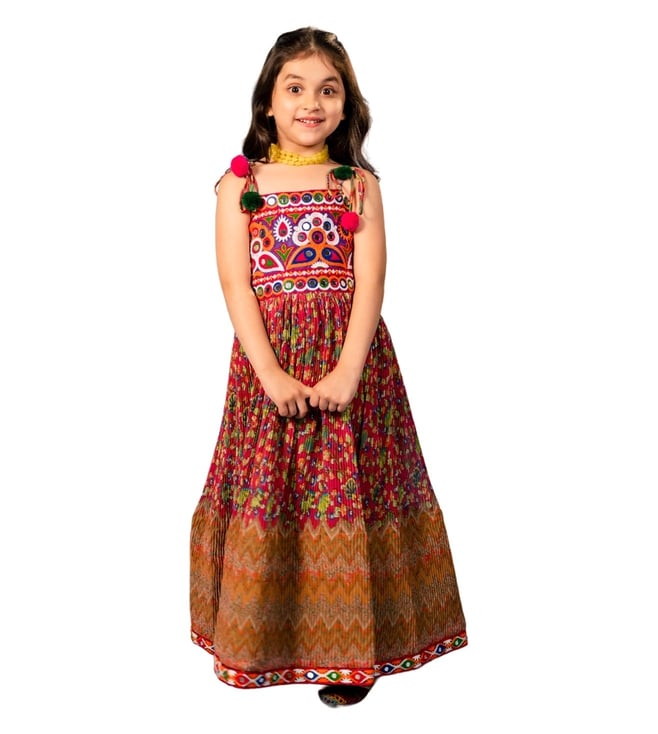 Girls Maxi Dress Orange Tie Dye Ombre – Tiber Taber Kids