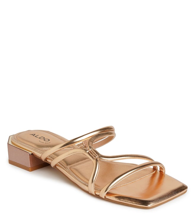 Aldo - Block Heel Gold Heeled Sandals for Women : Amazon.in: Fashion