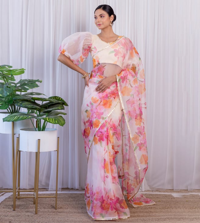 Pink Petal Organza Saree