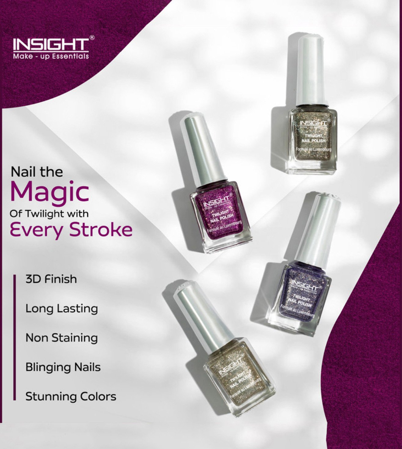 Bengal Shopping - One Life to Live - One Store to Shop | Insight One Coat  Glitter Nail Polish 9 ml Combo 1 Pack Of 3
