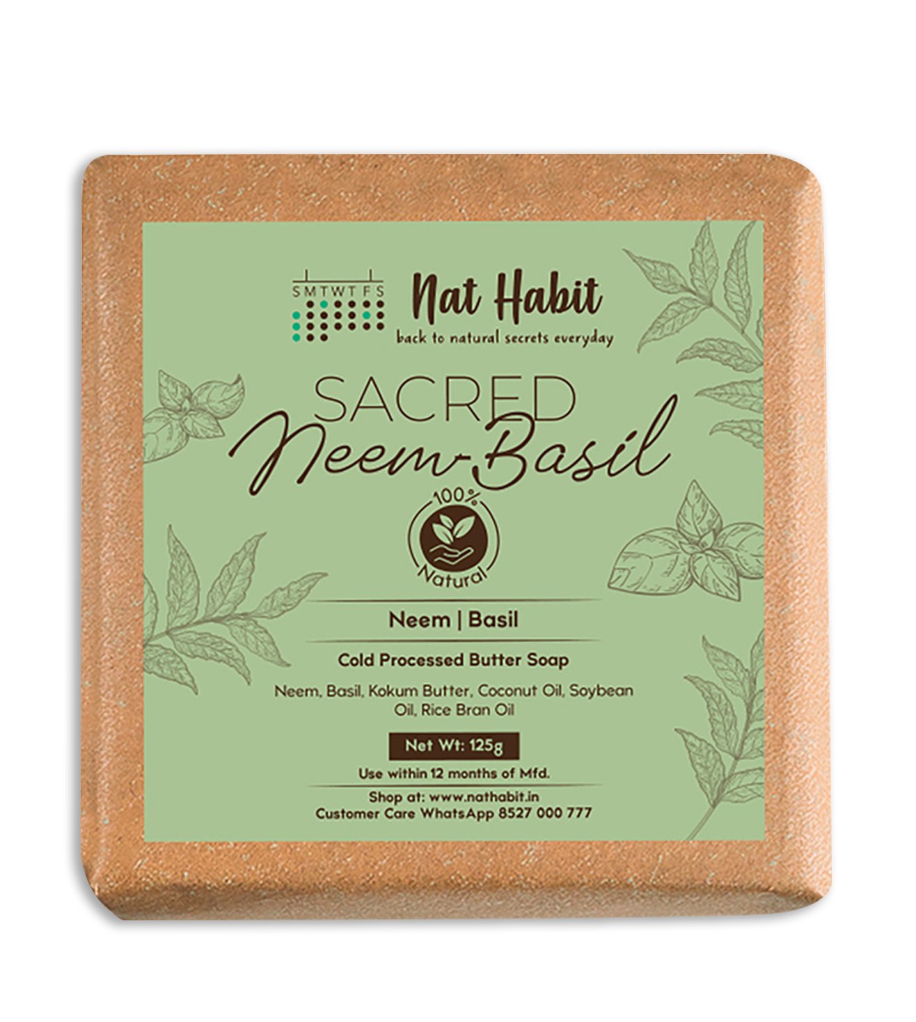 Buy Nat Habit Sacred Neem Basil Cold Processed Butter Soap 125