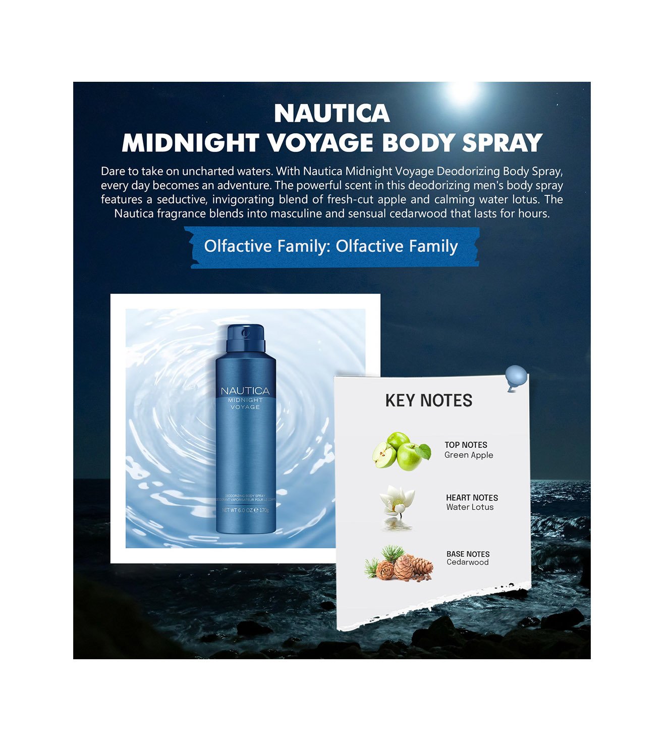 Nautica midnight 2025 voyage body spray