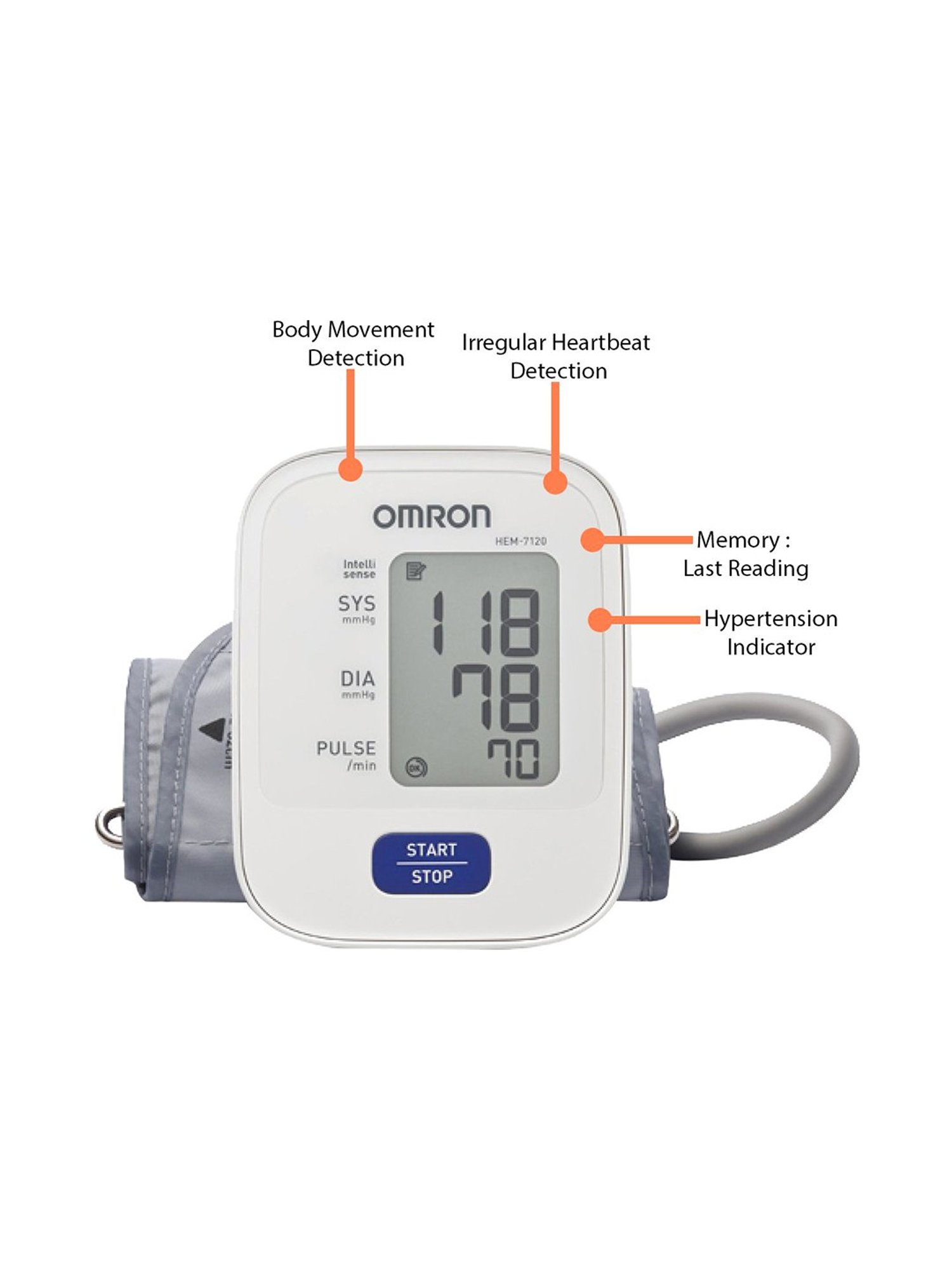 Buy Omron HEM-7120 Blood Pressure Monitor White online at tataCliQ.com