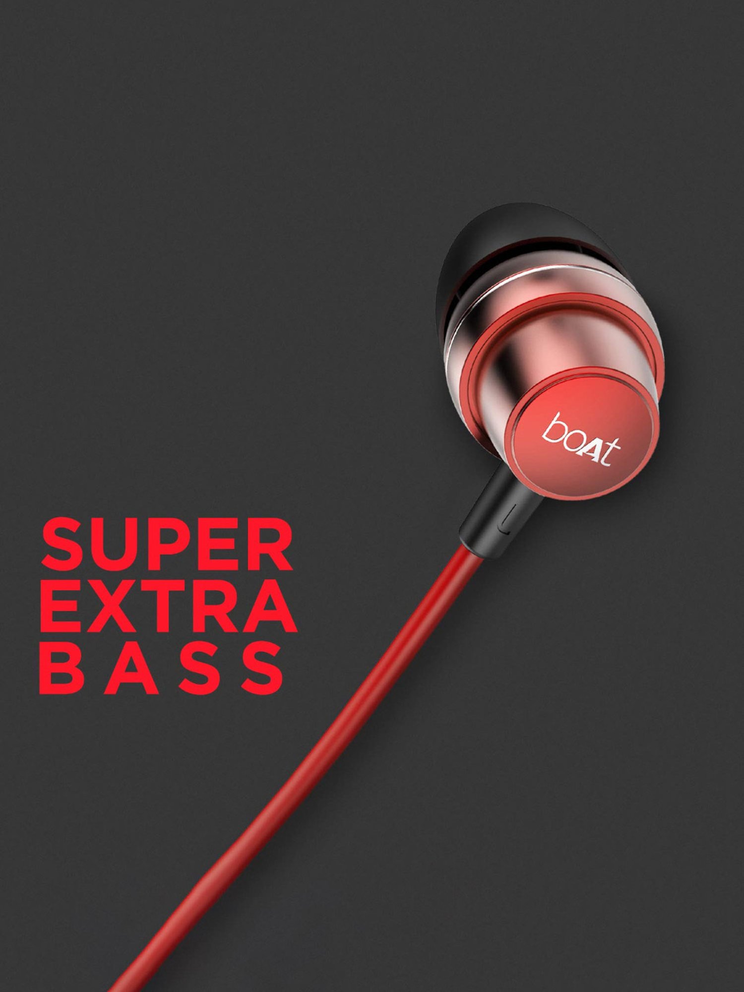 Buy Boat BassHeads 182 Wired Earphones with Mic Raging Red