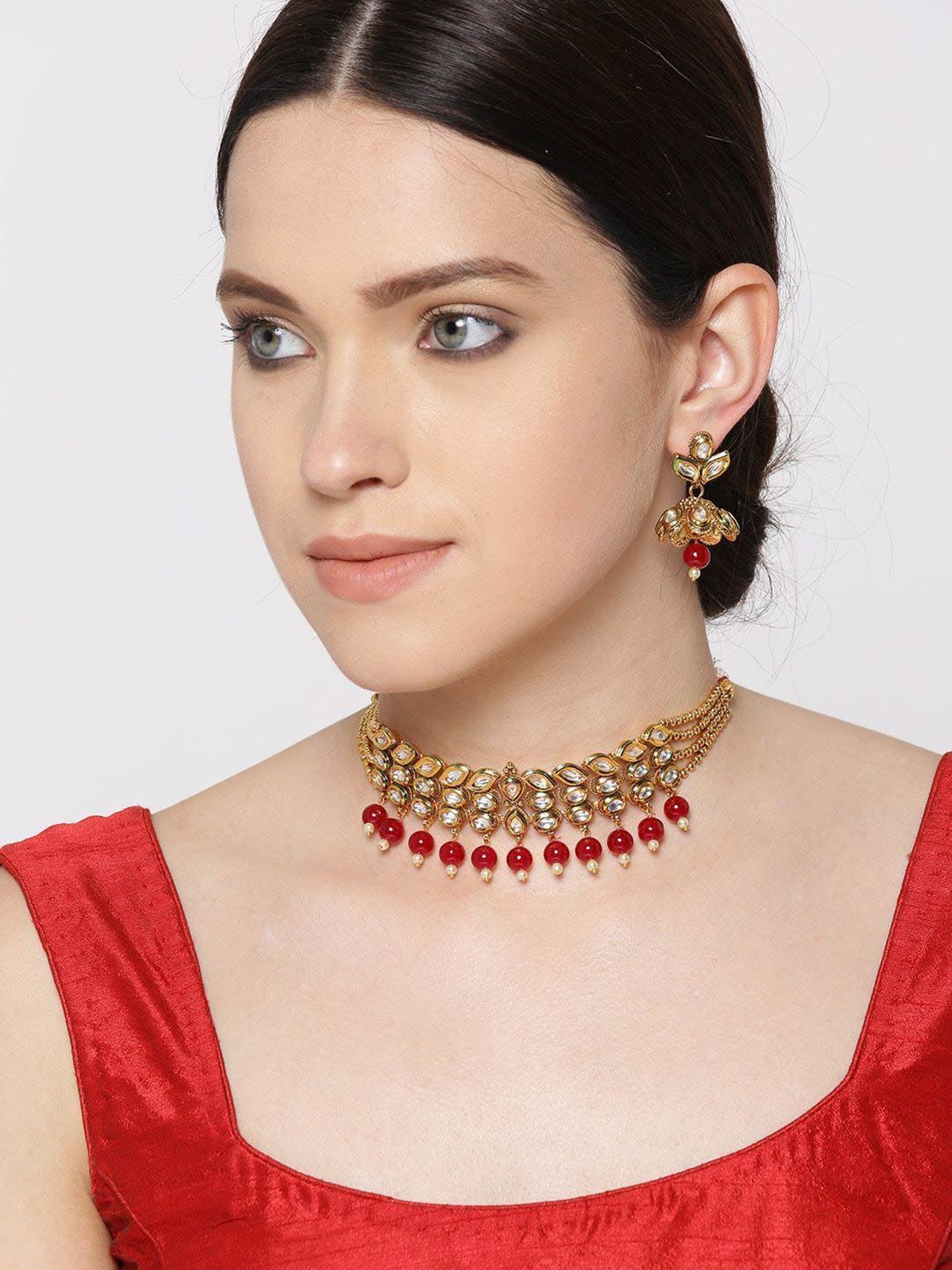 Women's Red Stainless Steel Choker Necklace | DX1416 Diesel