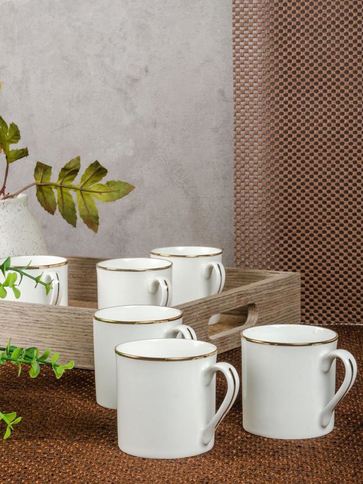 Buy SONAKI White Bone China Coffee Mugs (140 ml) - Set of 6 at Best Price @  Tata CLiQ