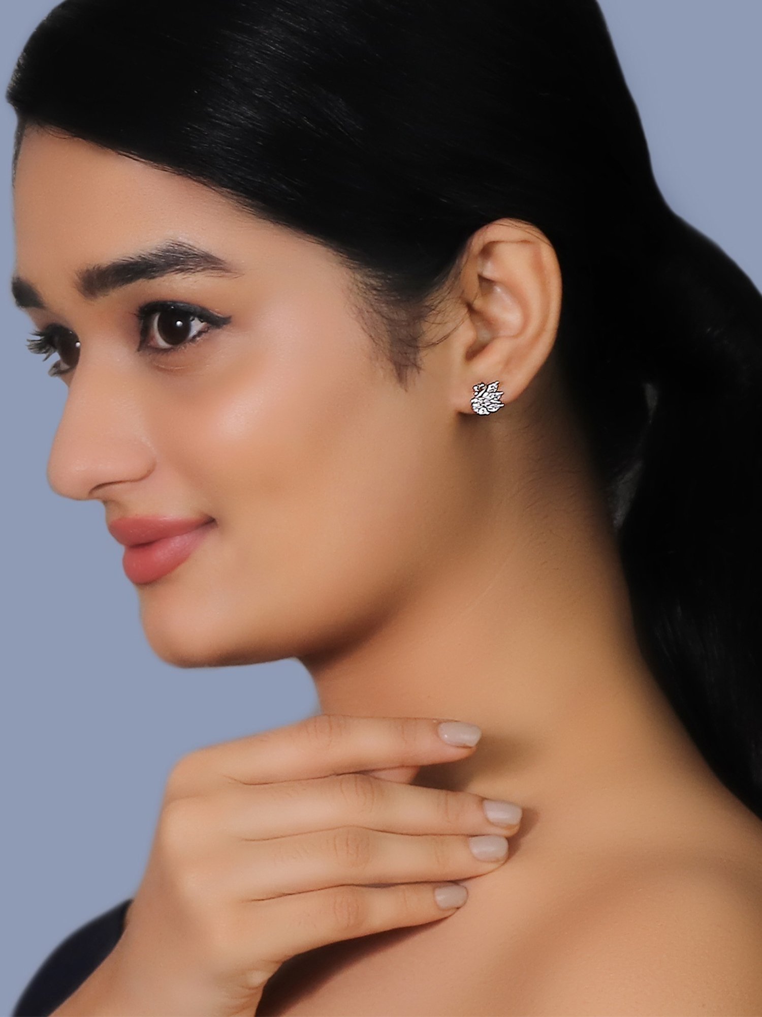 GIVA 925 Silver Shining Swan Stud Earrings