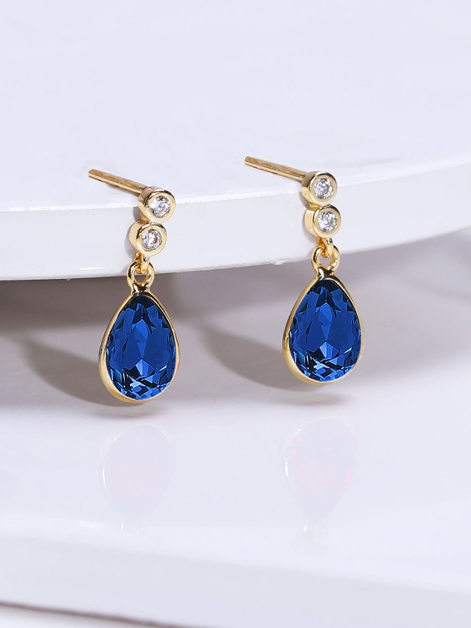 Royal Blue Crystal Drop earrings – #STASH