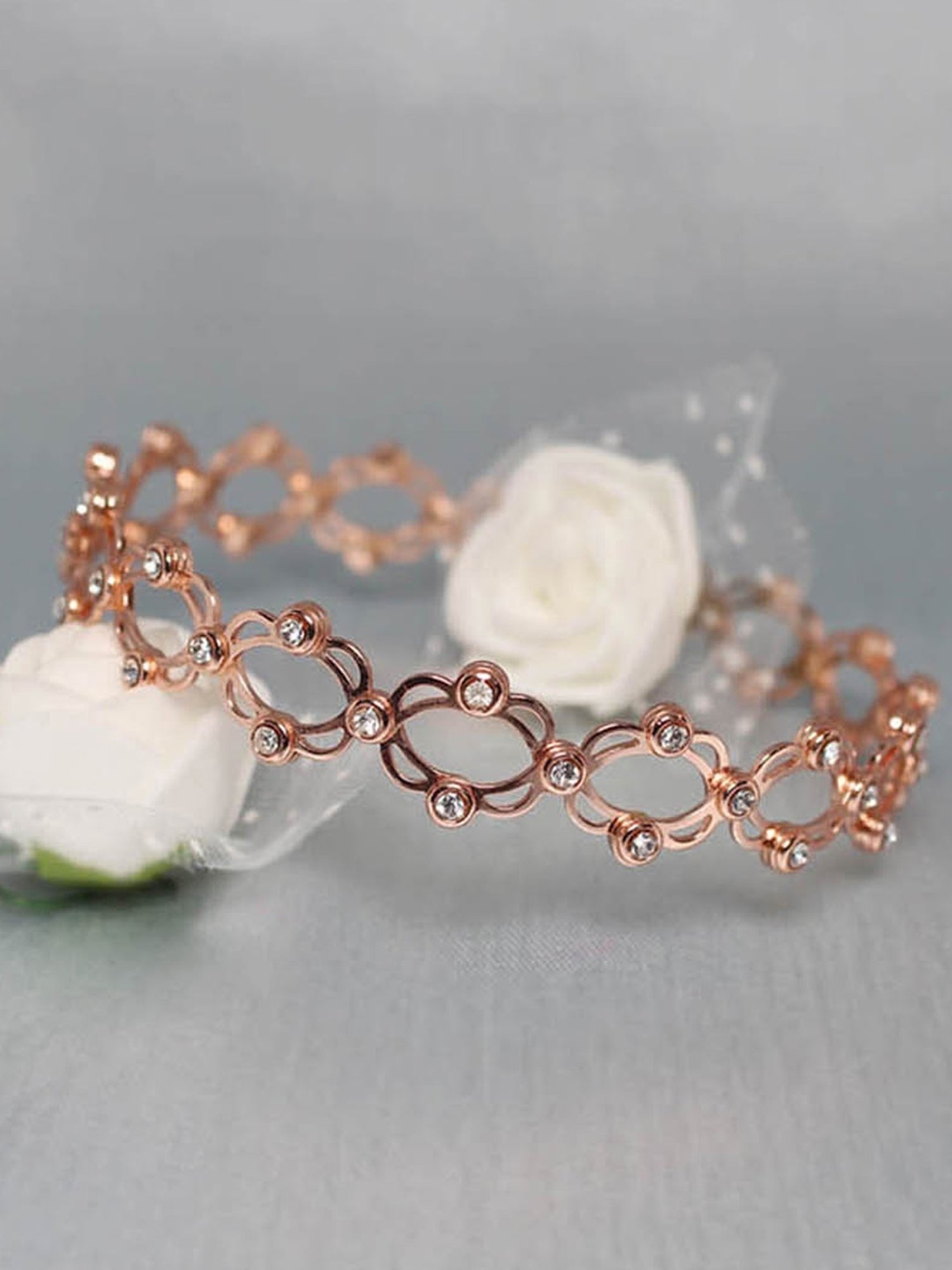 D shaped Supple Bracelet, Rose Gold