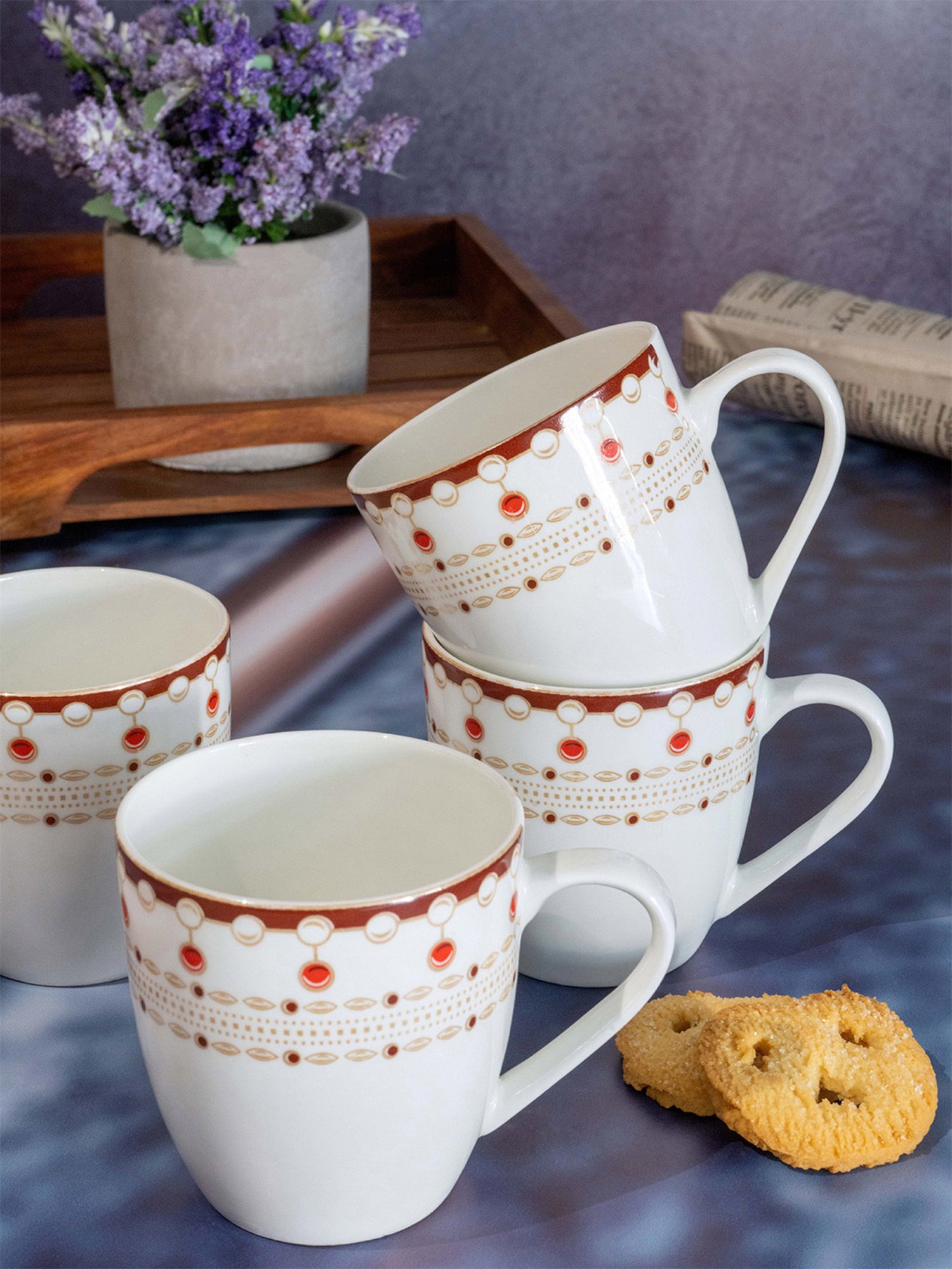 Buy SONAKI White & Golden Bone China Tea Cup (0.17 L) - Set of 6 at Best  Price @ Tata CLiQ