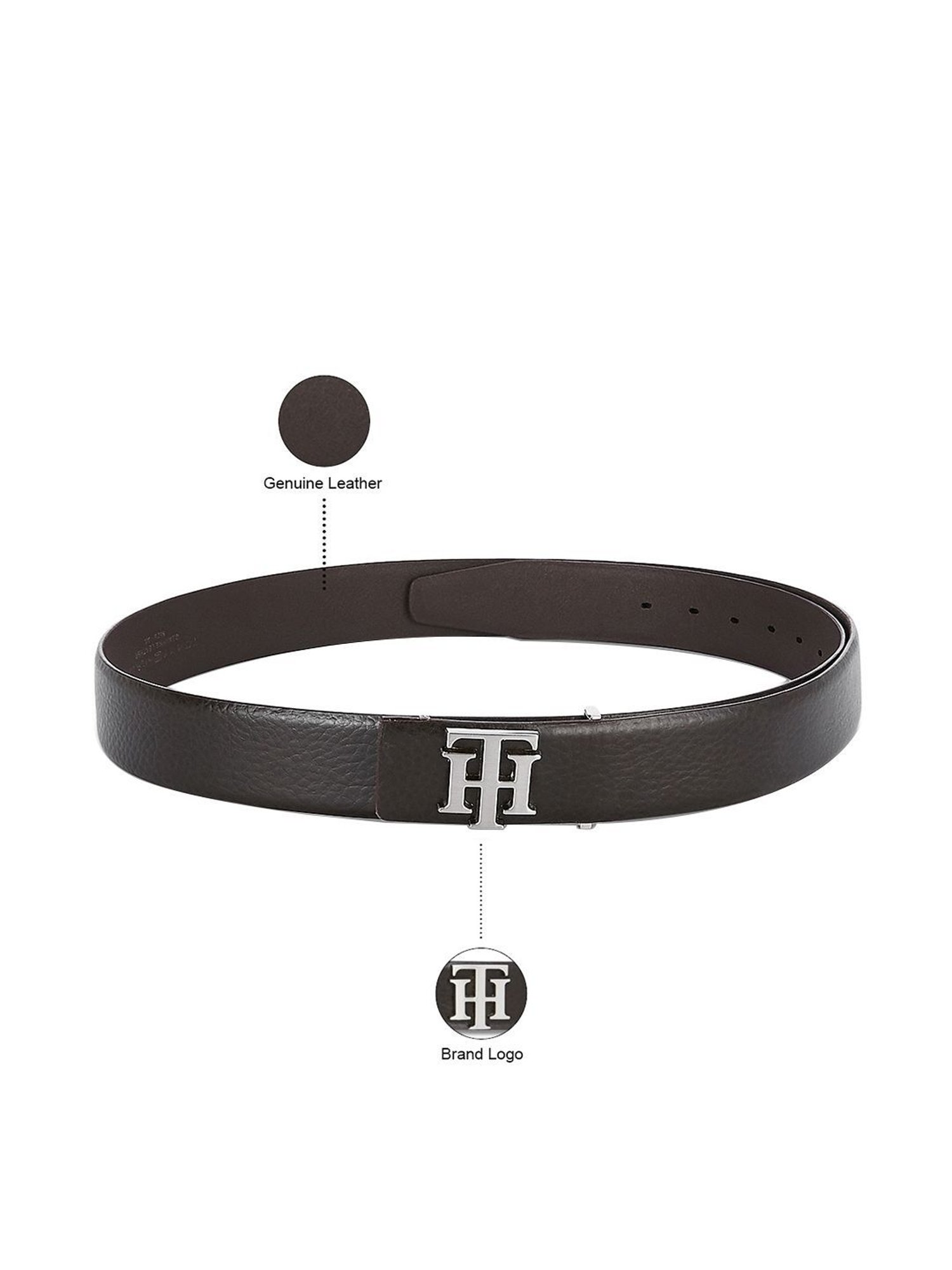 Tommy Hilfiger Men's Leather Belt (Th/Fishernrev03Xl_Brown_80 cm) : .in:  Fashion