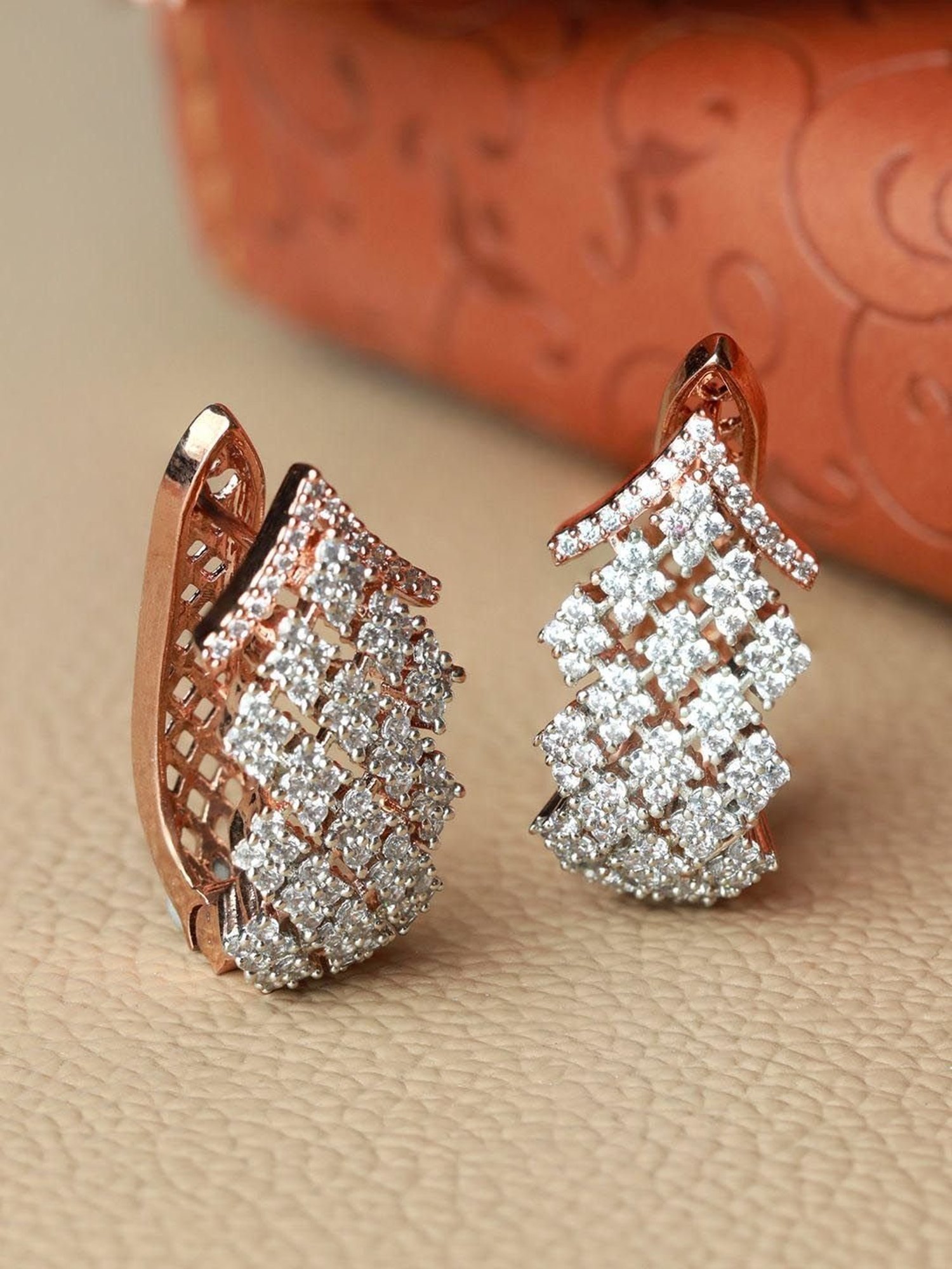 10K Rose Gold 0.30ctw Diamond-Accented Hoop Earrings - 9082955 | HSN