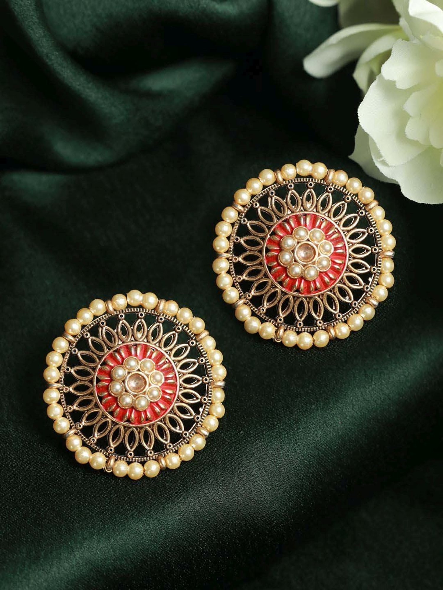 Amazon.com: Huge Tomato Christmas Pearl Earring Jackets Pearl Drop Earrings  Bowknot Gold Stud Earrings with S925 pins for Xmas: Clothing, Shoes &  Jewelry