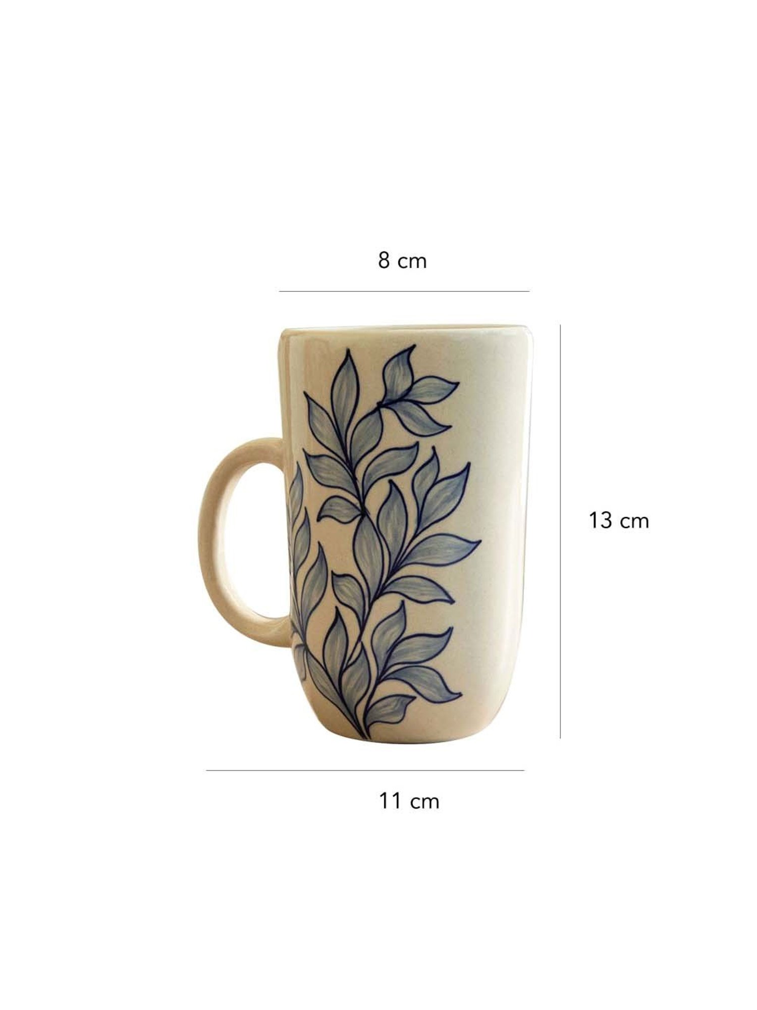 Buy Livada Blue Ceramic Painted Tall Mug Online - Ellementry