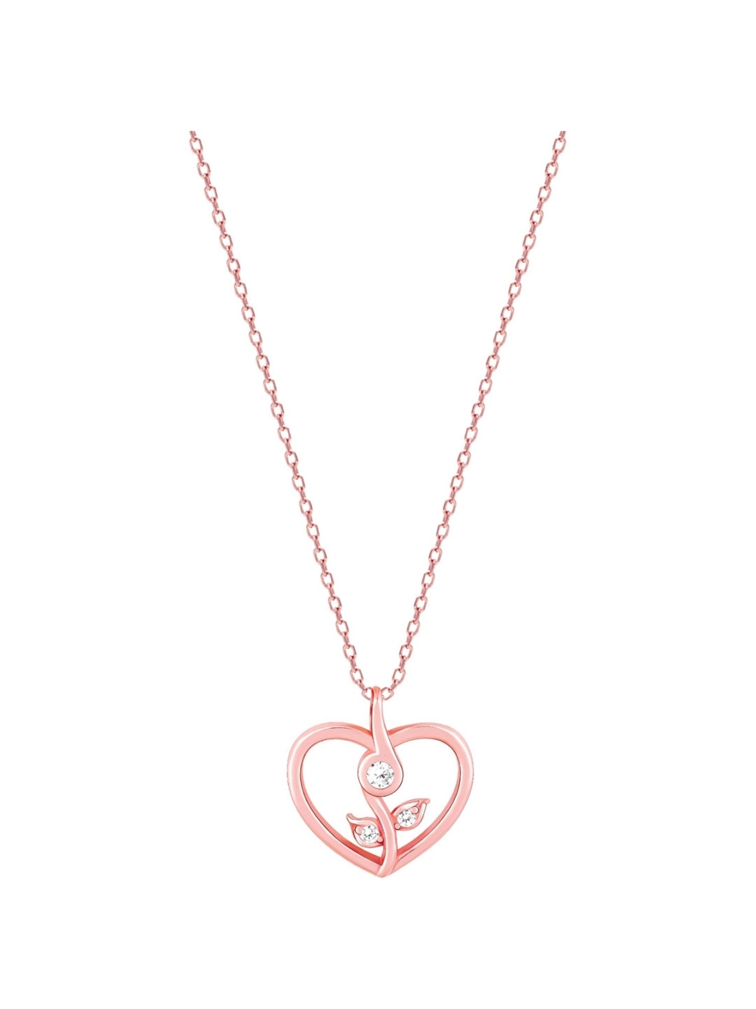 GIVA Love is Everywhere 92.5 Sterling Silver Enamel You and Me Rose Gold Necklace