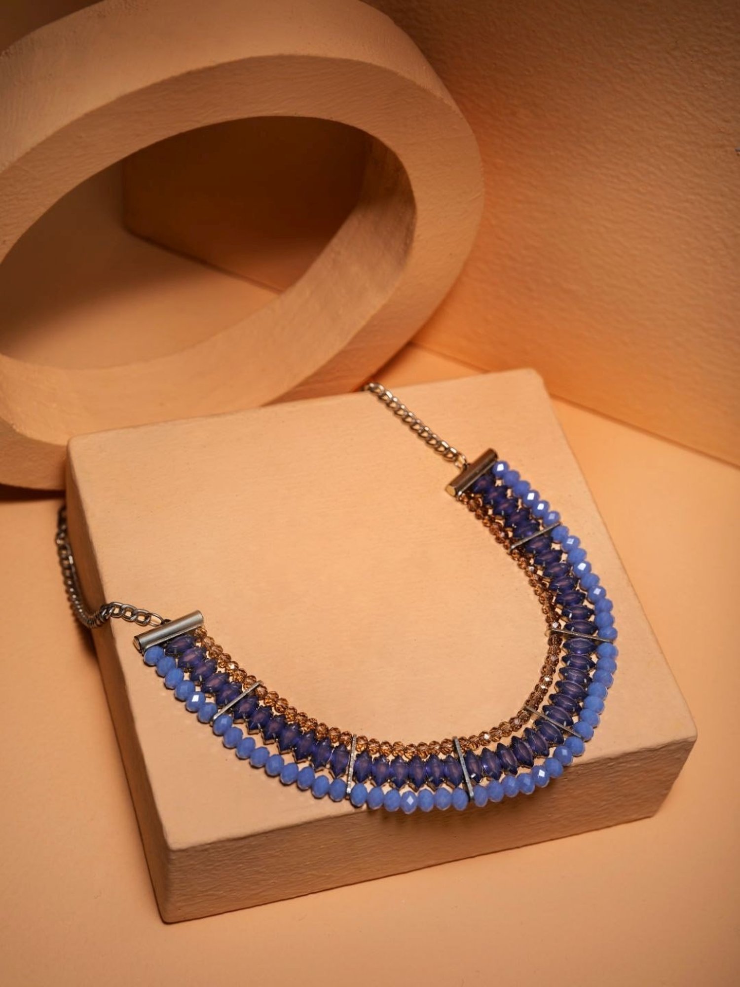 A Speckled Blue Glass Bead Necklace – LFrank