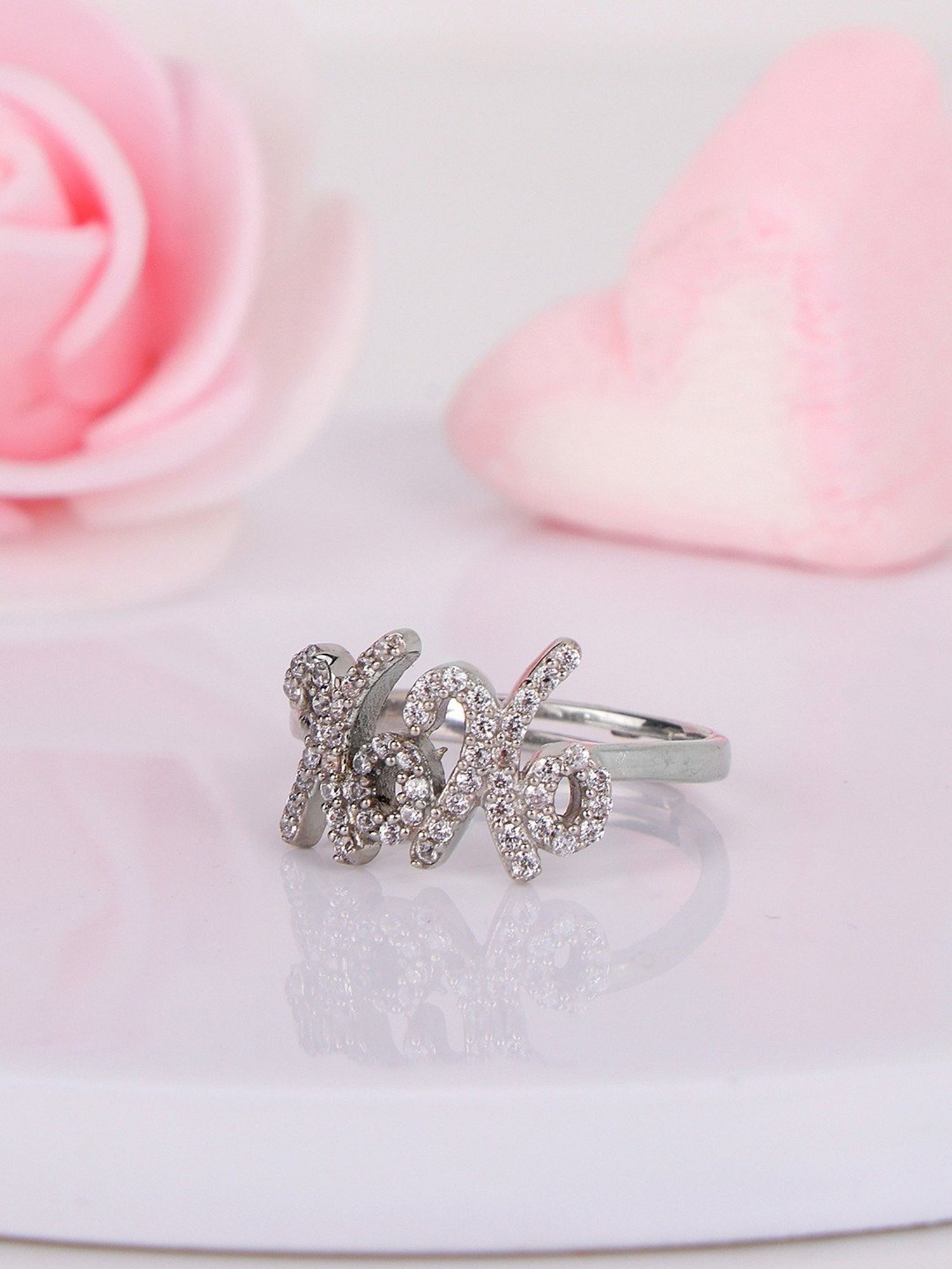 Alphabet Initial Heart Ring for Women in Sterling Silver – CaliRoseJewelry