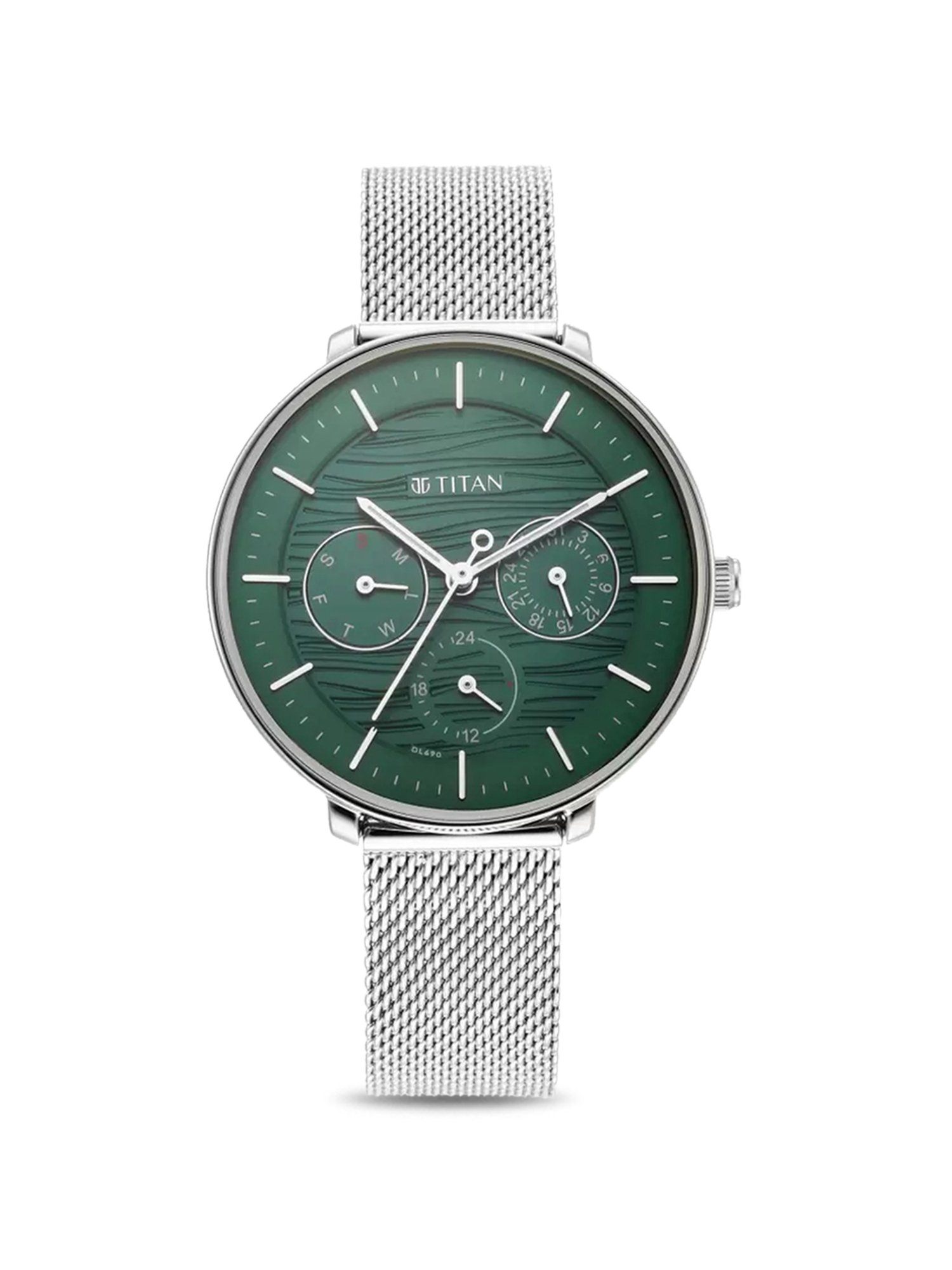 Titan watch sale green dial