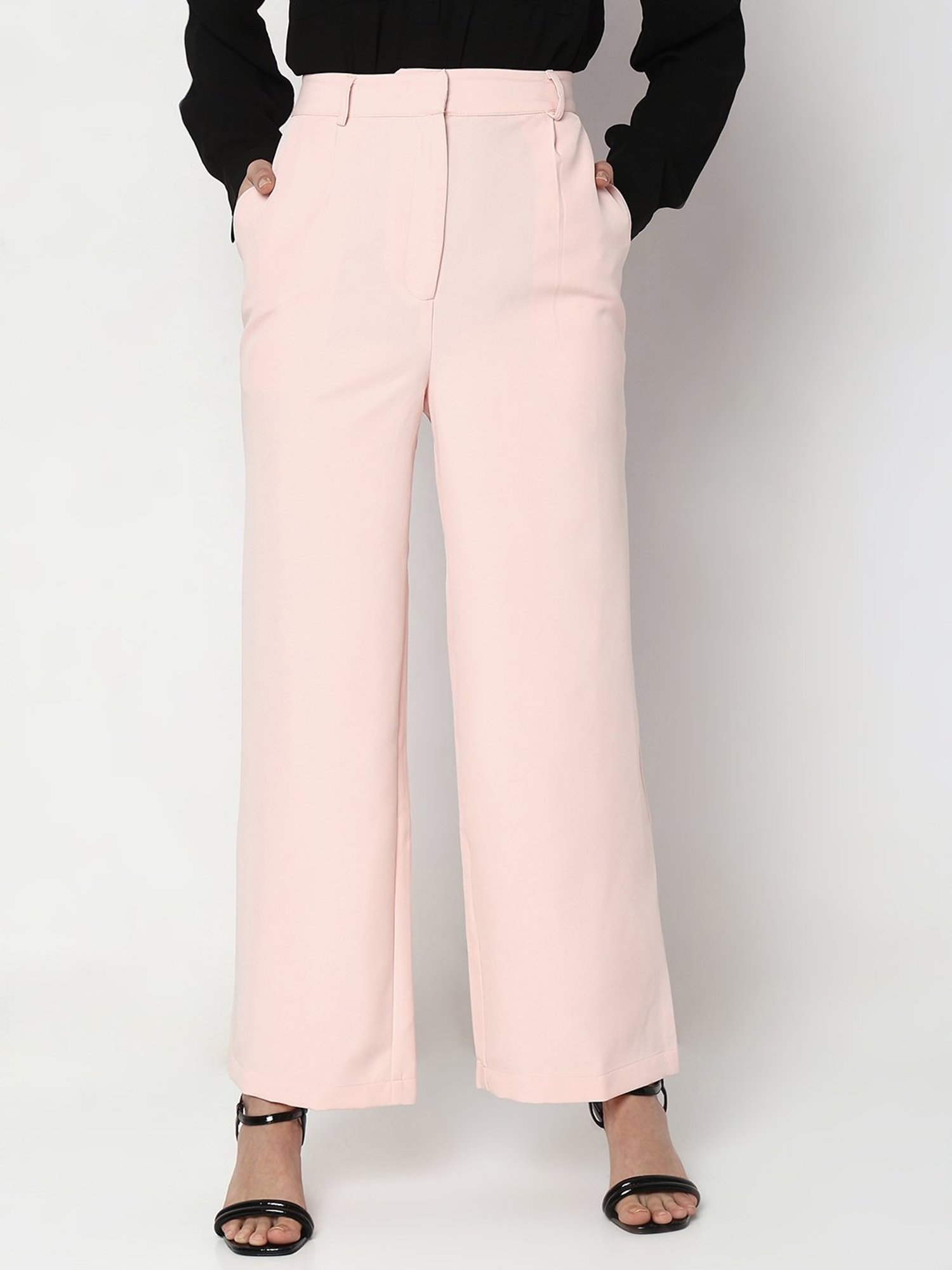 Buy Vero Moda Pink Regular Fit High Rise Pants for Women Online