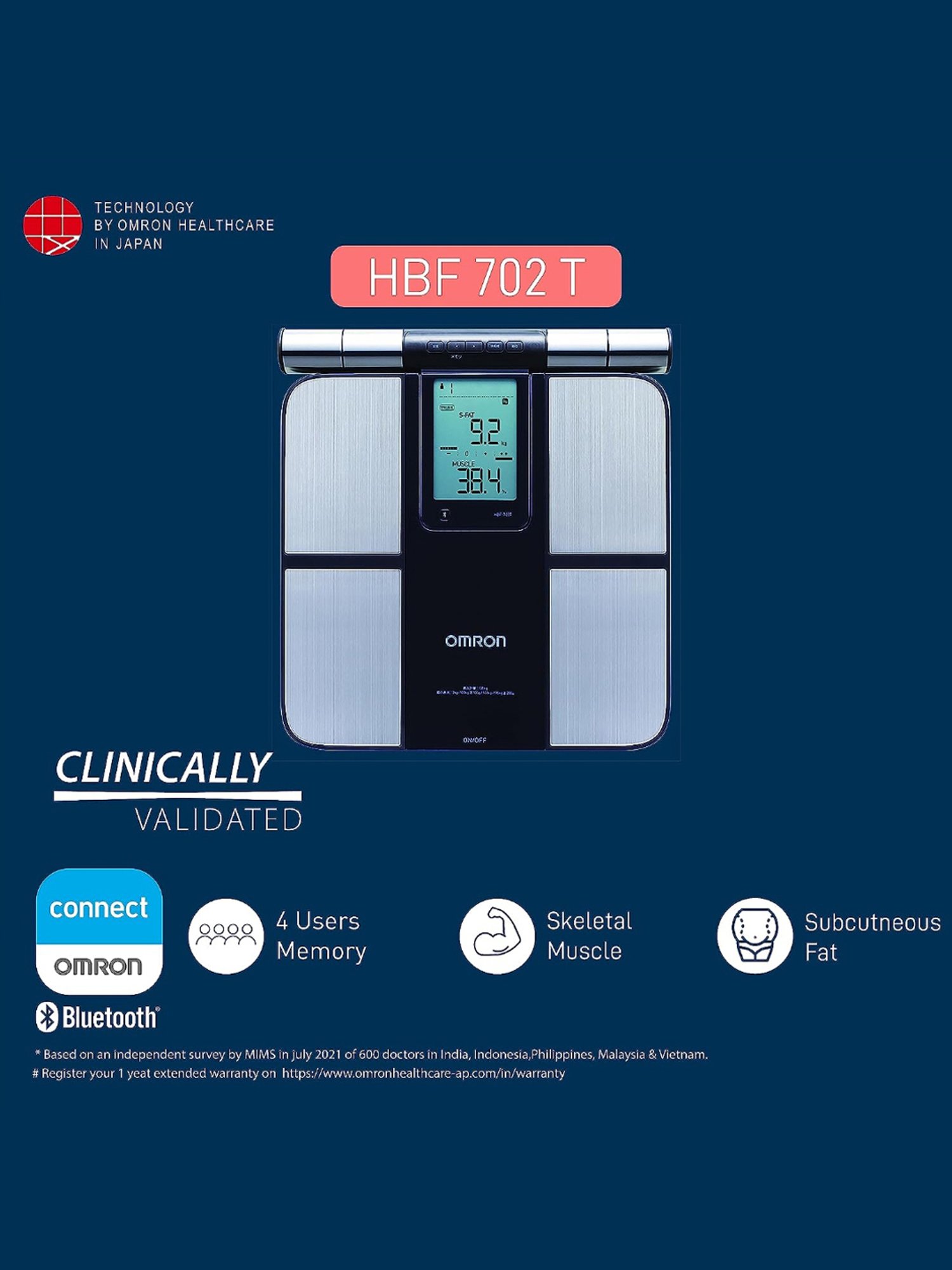 Buy Omron Hbf 702t Digital Body Composition Monitor (Silver