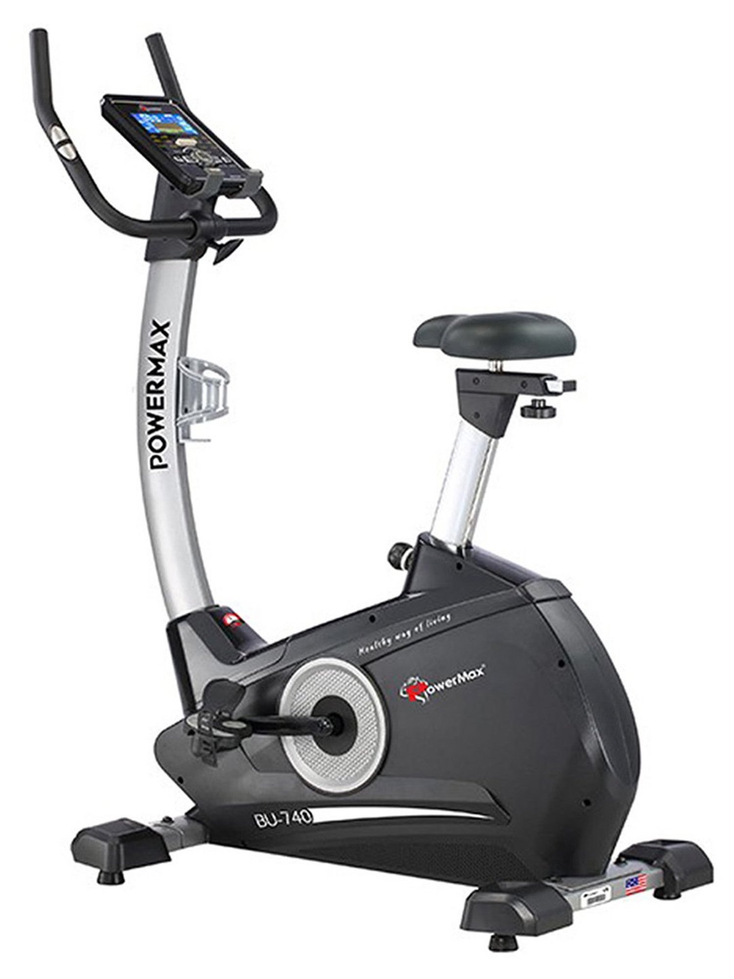 PowerMax Fitness BU 740 Upright Bike Black