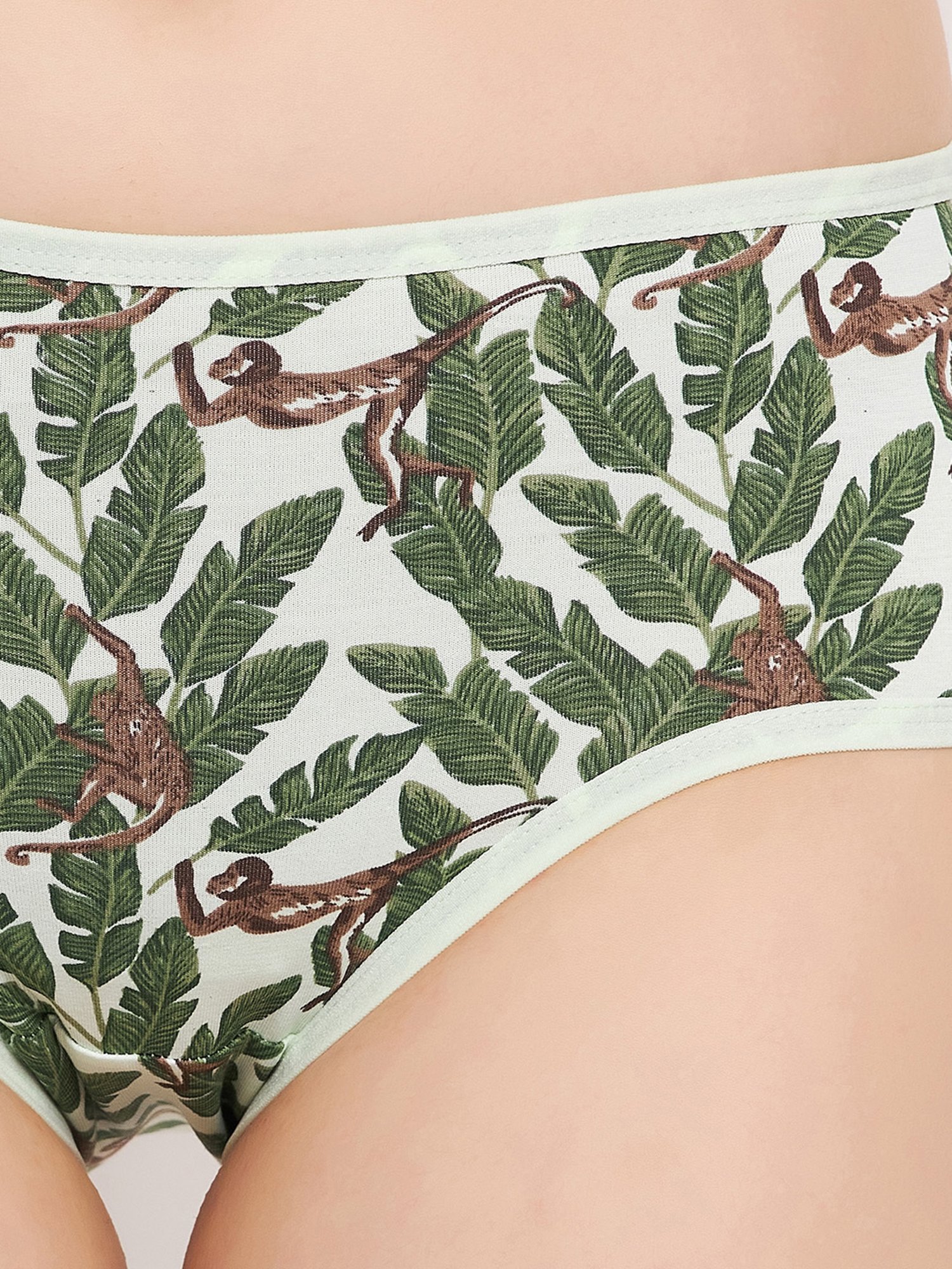 Buy Clovia Green Cotton Printed Hipster Panty for Women's Online