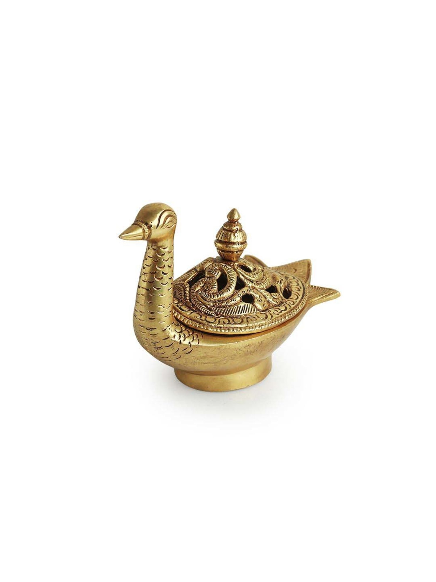 Buy ExclusiveLane Golden Brass Swan Dhoop Dani Handcarved Incense