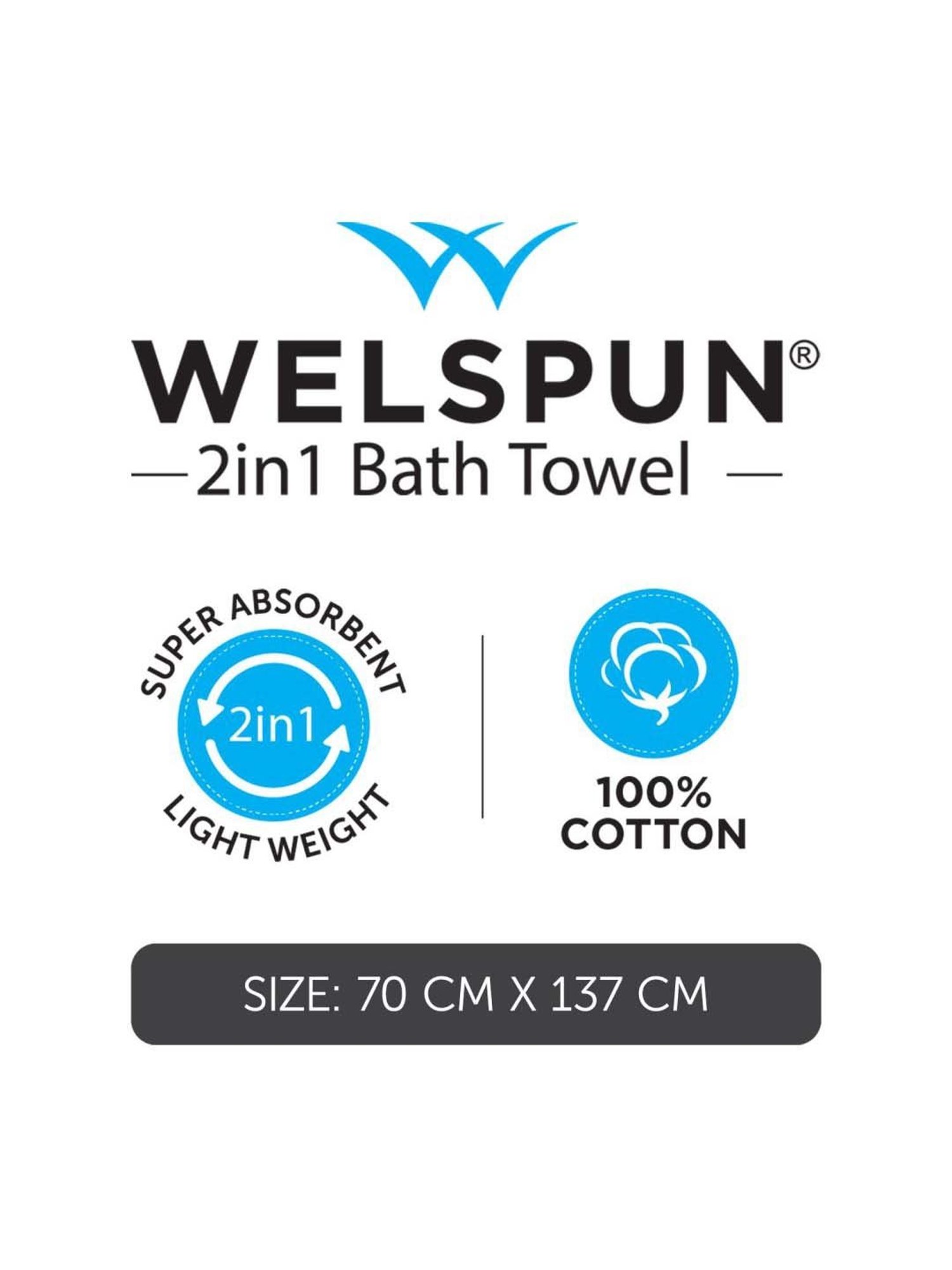 Welspun 2-In-1 Cotton Bath Towel-Beige (S): Buy Welspun 2-In-1 Cotton Bath  Towel-Beige (S) Online at Best Price in India