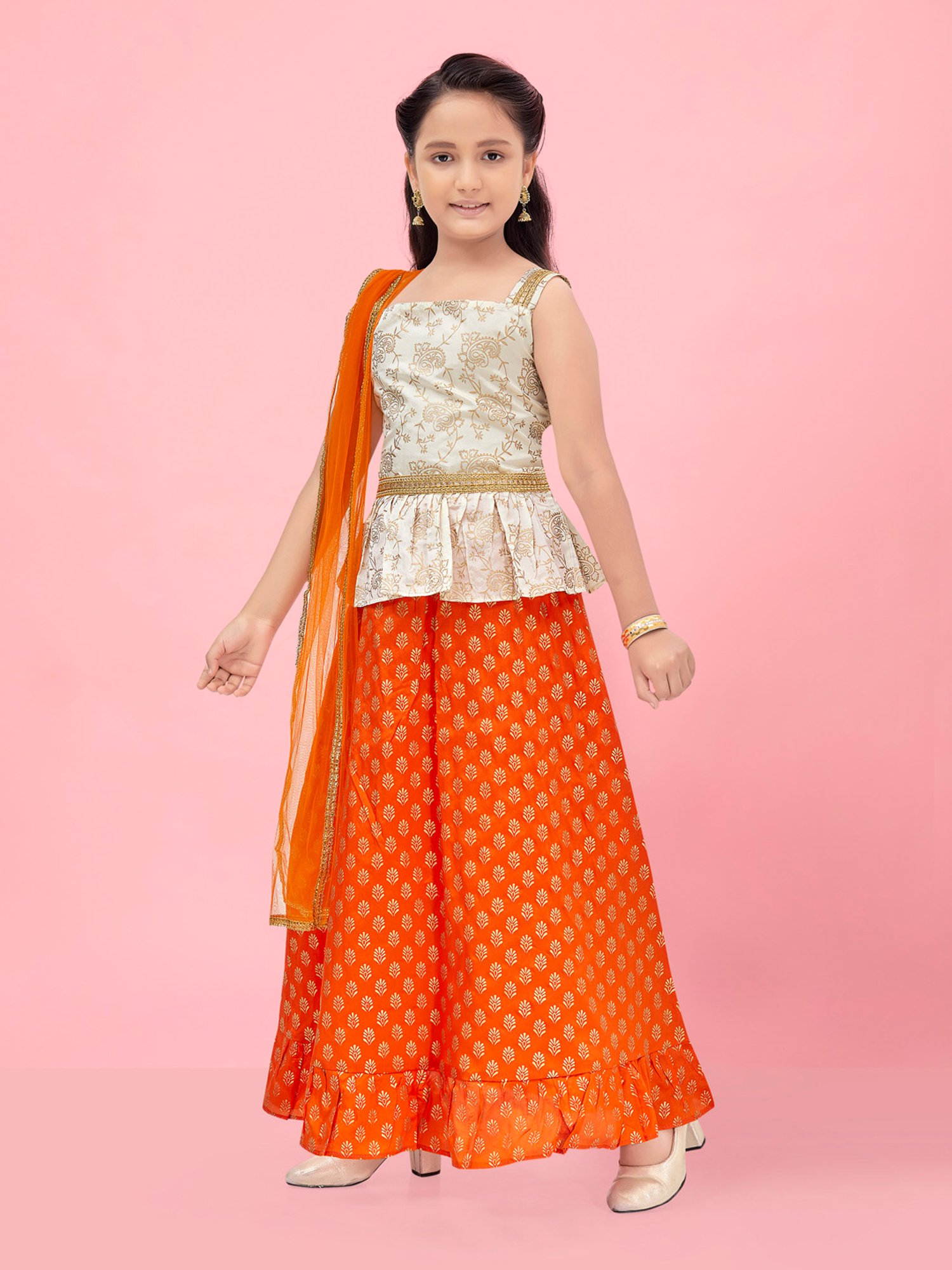 Orange shaded silk printed lehenga choli - G3-GCS0936 | G3fashion.com |  Lehenga for girls, Lehenga choli, Lehenga choli online