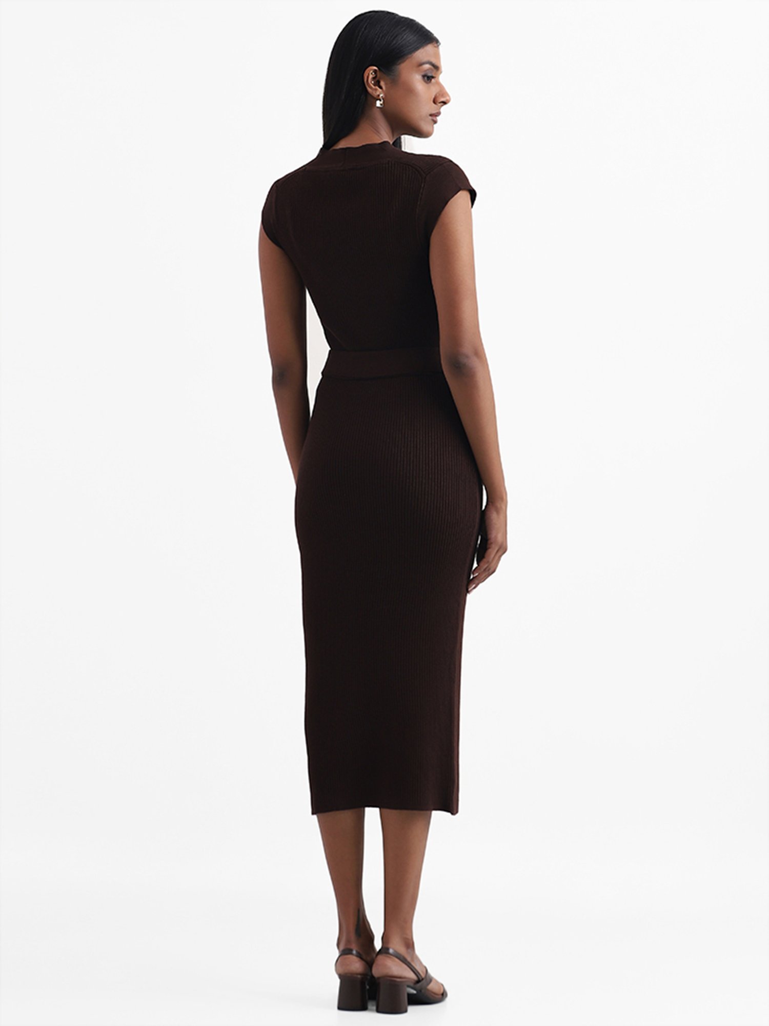 Buy Wardrobe Black Knitted Bodycon Dress from Westside