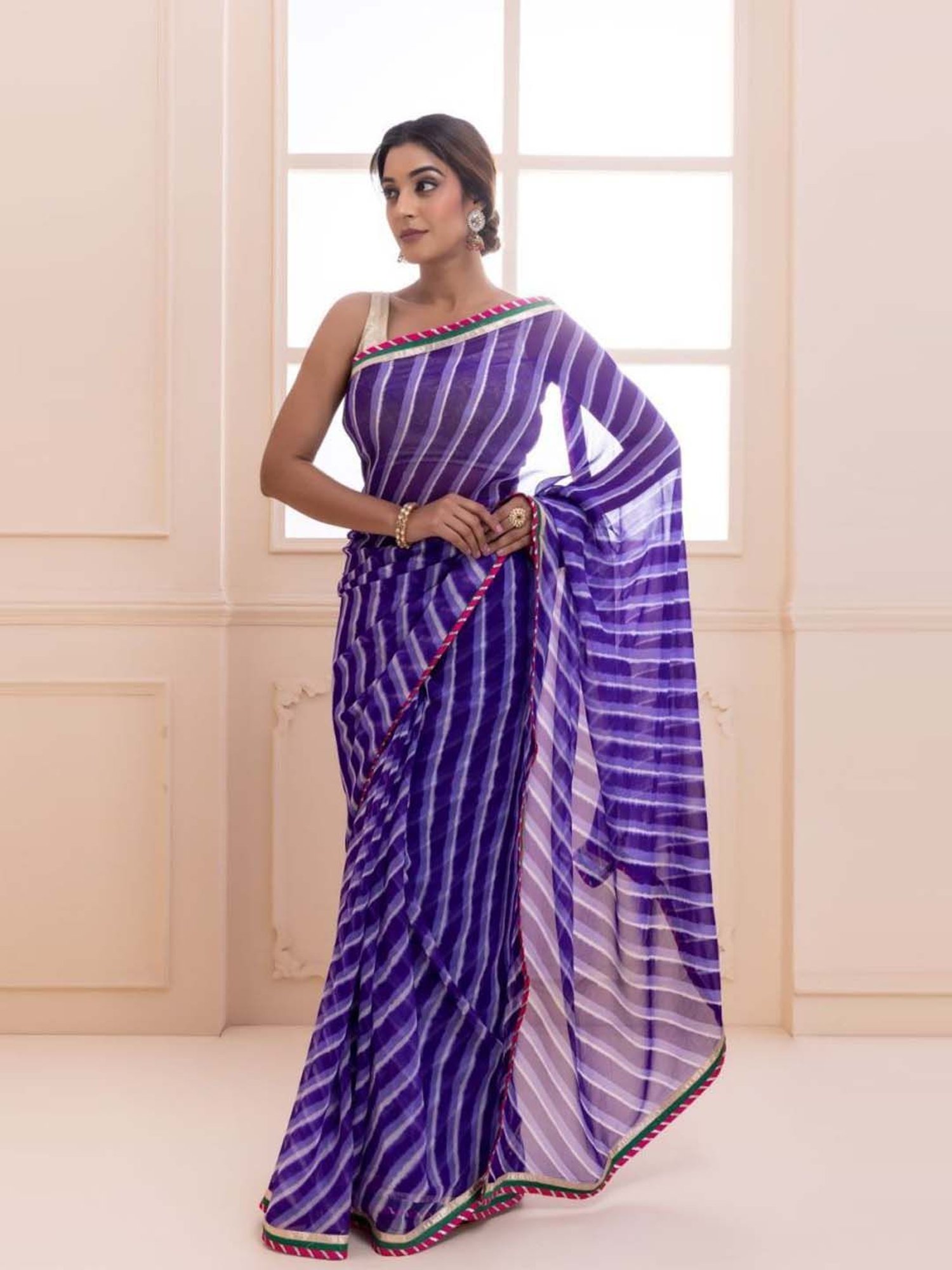 Purple Handloom Woven Silk Saree With Designer Blouse – Rushini