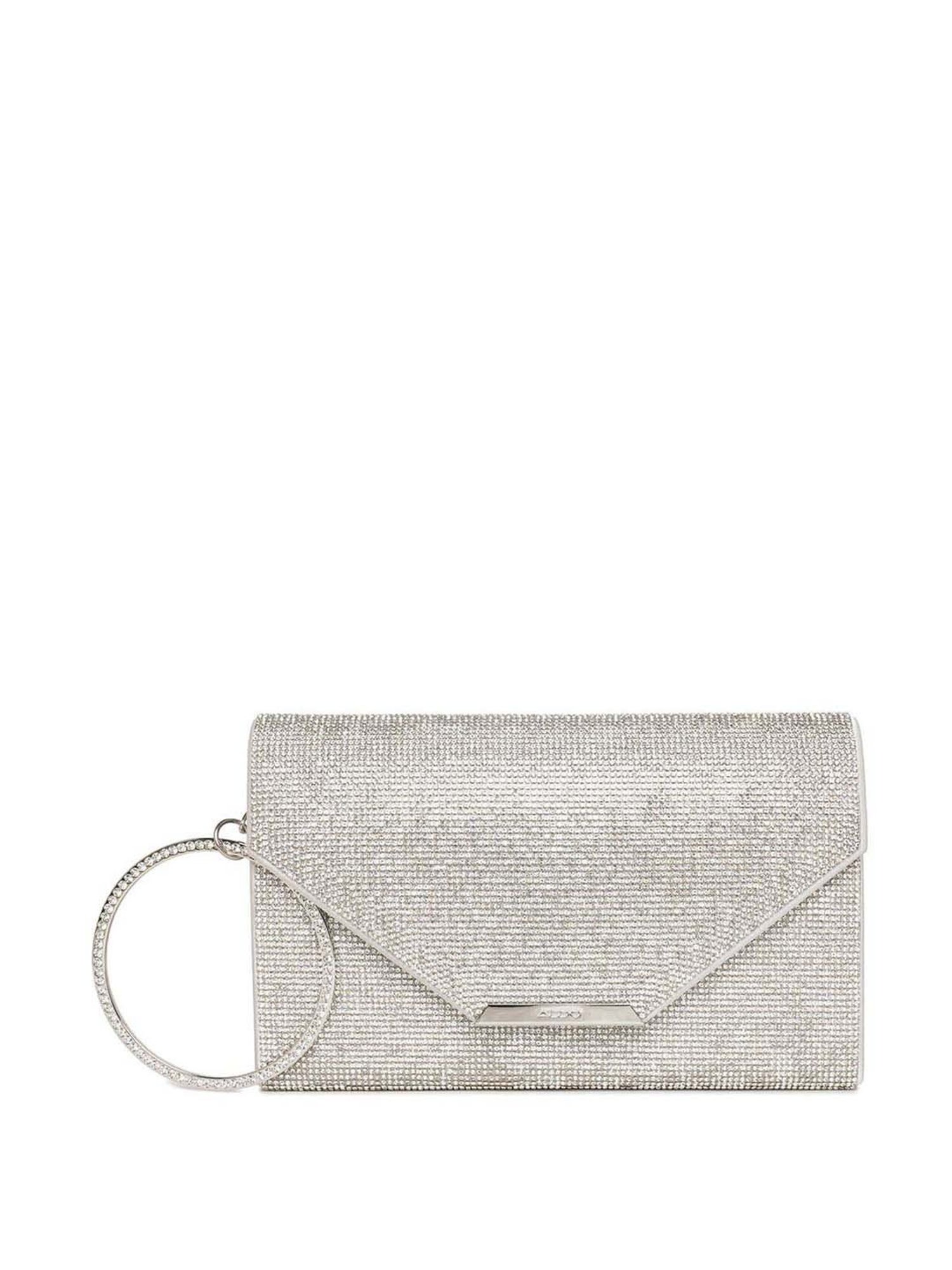 Rhinestone clutch bag - Silver-coloured - Ladies | H&M IN