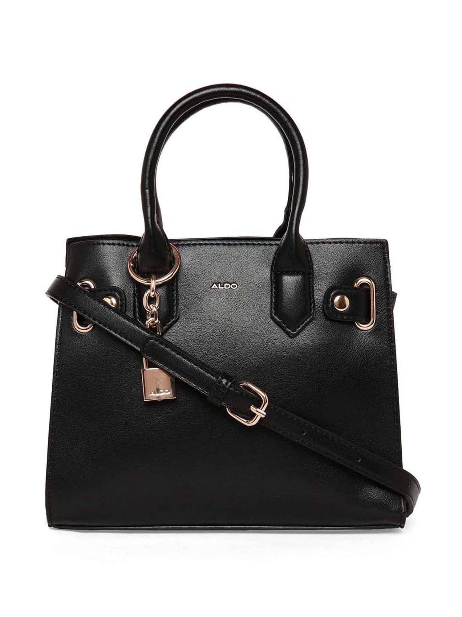 Buy Aldo LOCKETTE001 Black Solid Medium Handbag Online At Best