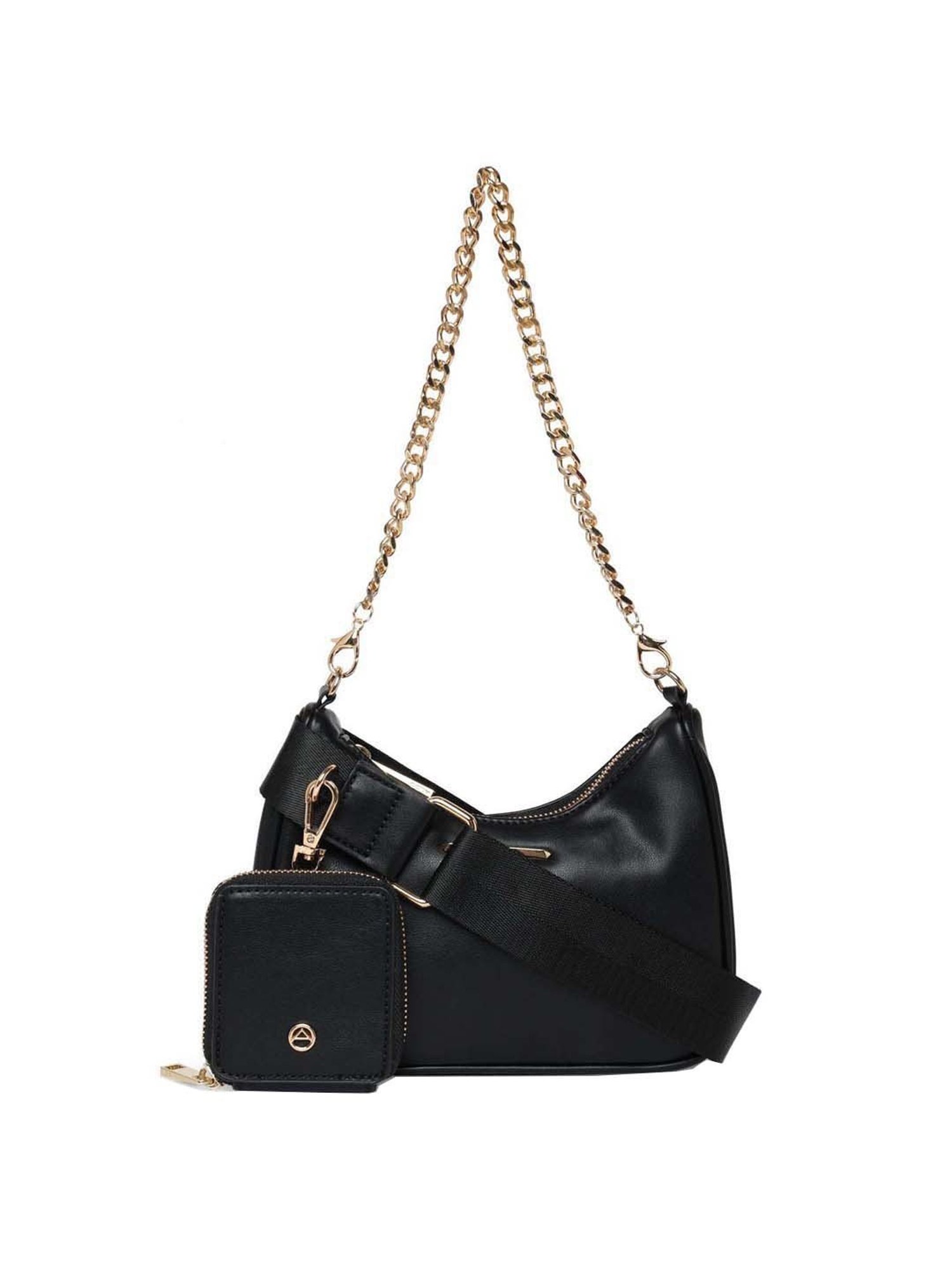 MANGO Black Solid Structured Baguette Shoulder Bag Price in India, Full  Specifications & Offers