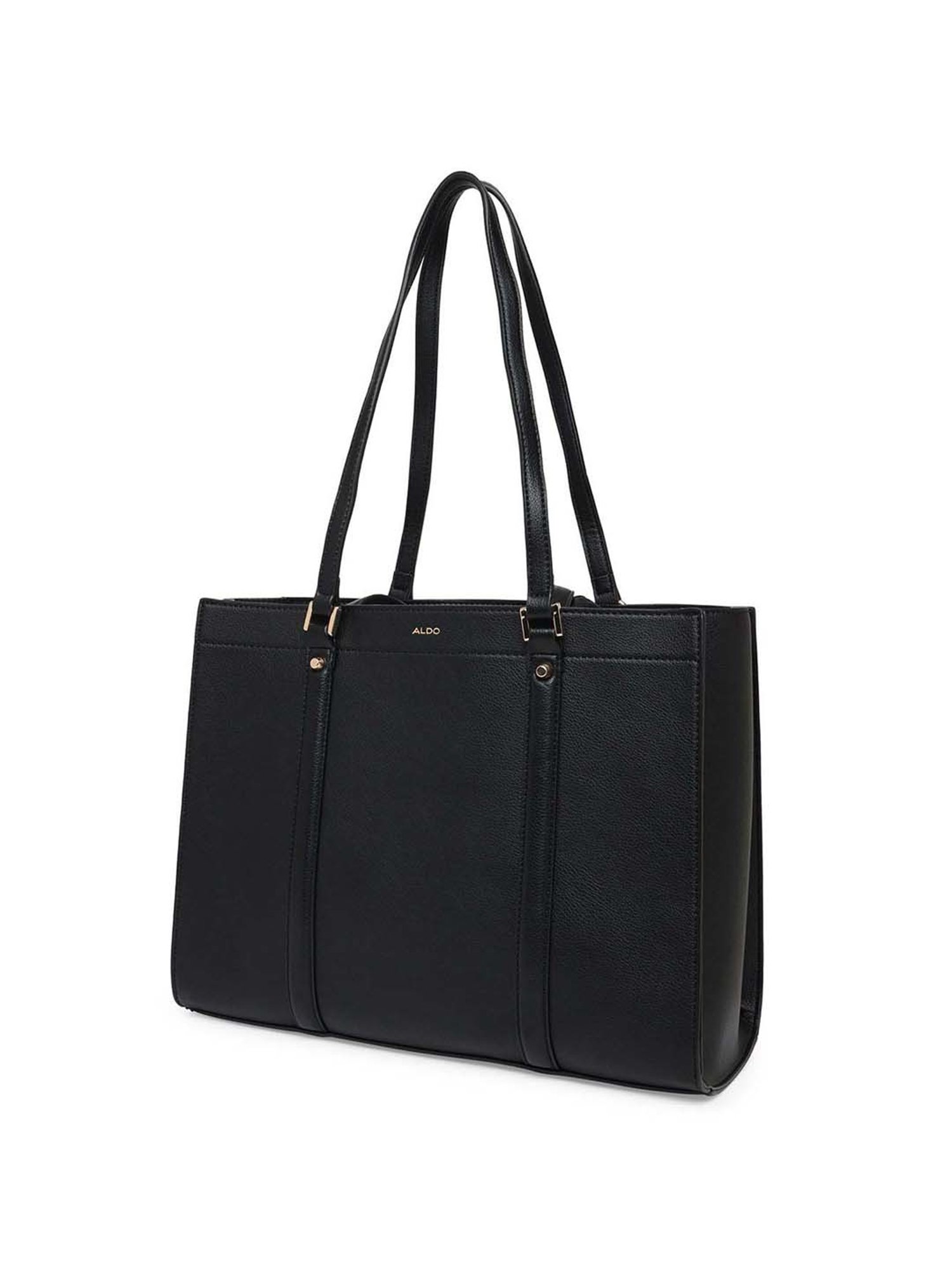 Buy Aldo NINETONINEE009 Black Solid Medium Tote Handbag Online At