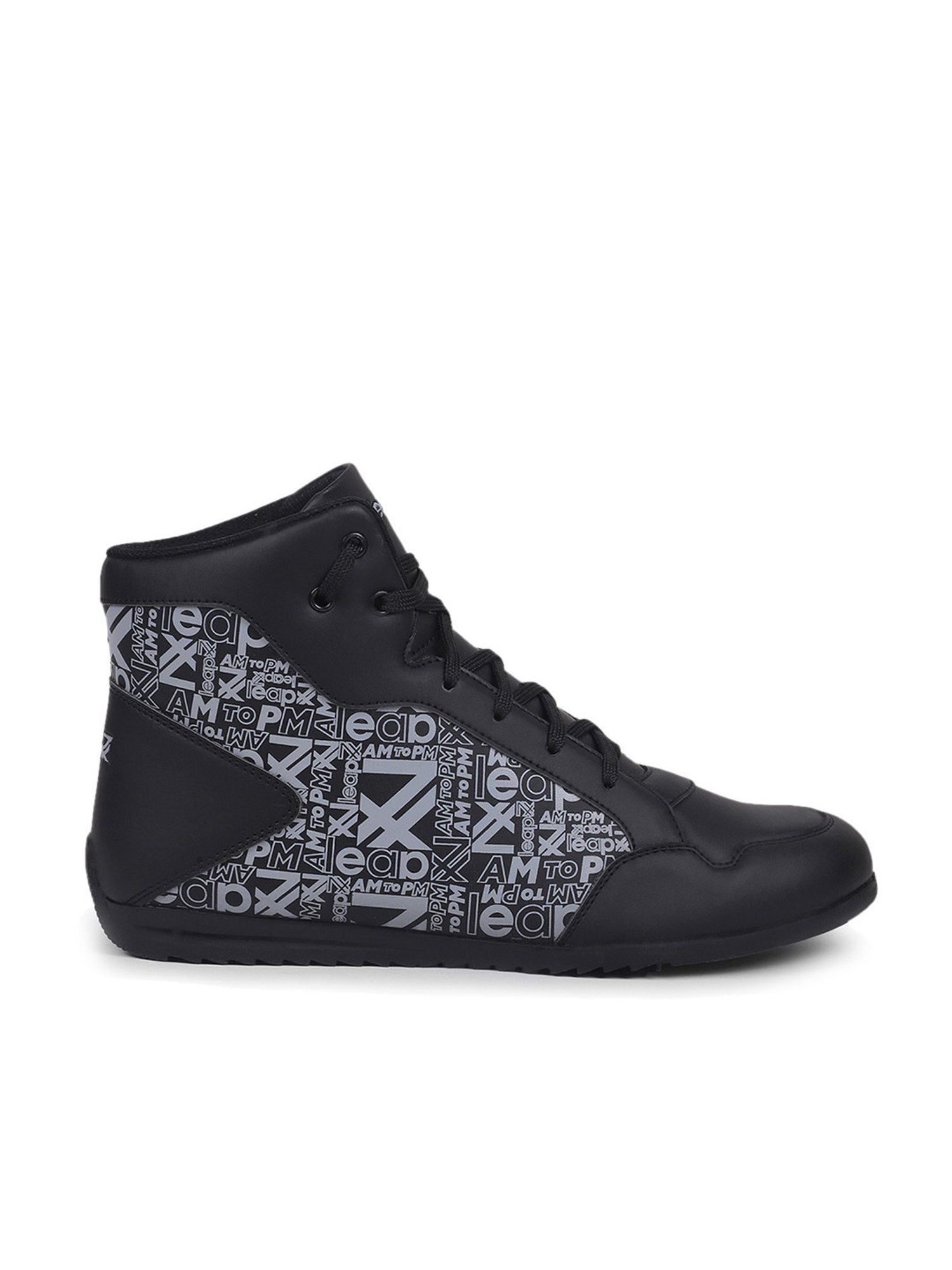 Buy Leap7X by Liberty Men's DUCANI-3E Black Ankle High Sneakers