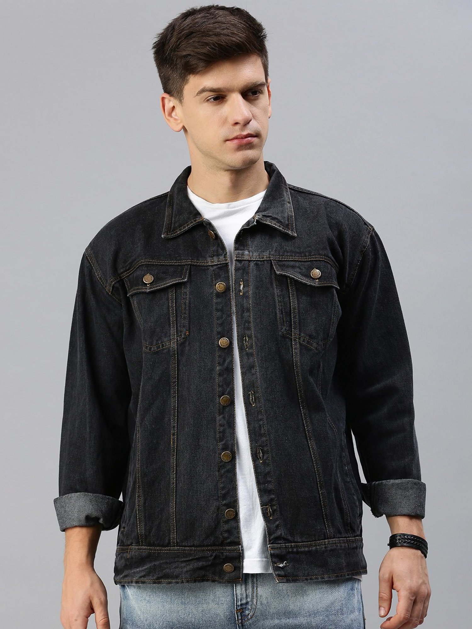 Tooled leather blue jean jacket, 6C Leather | Leather denim, Leather  tooling, Leather collar