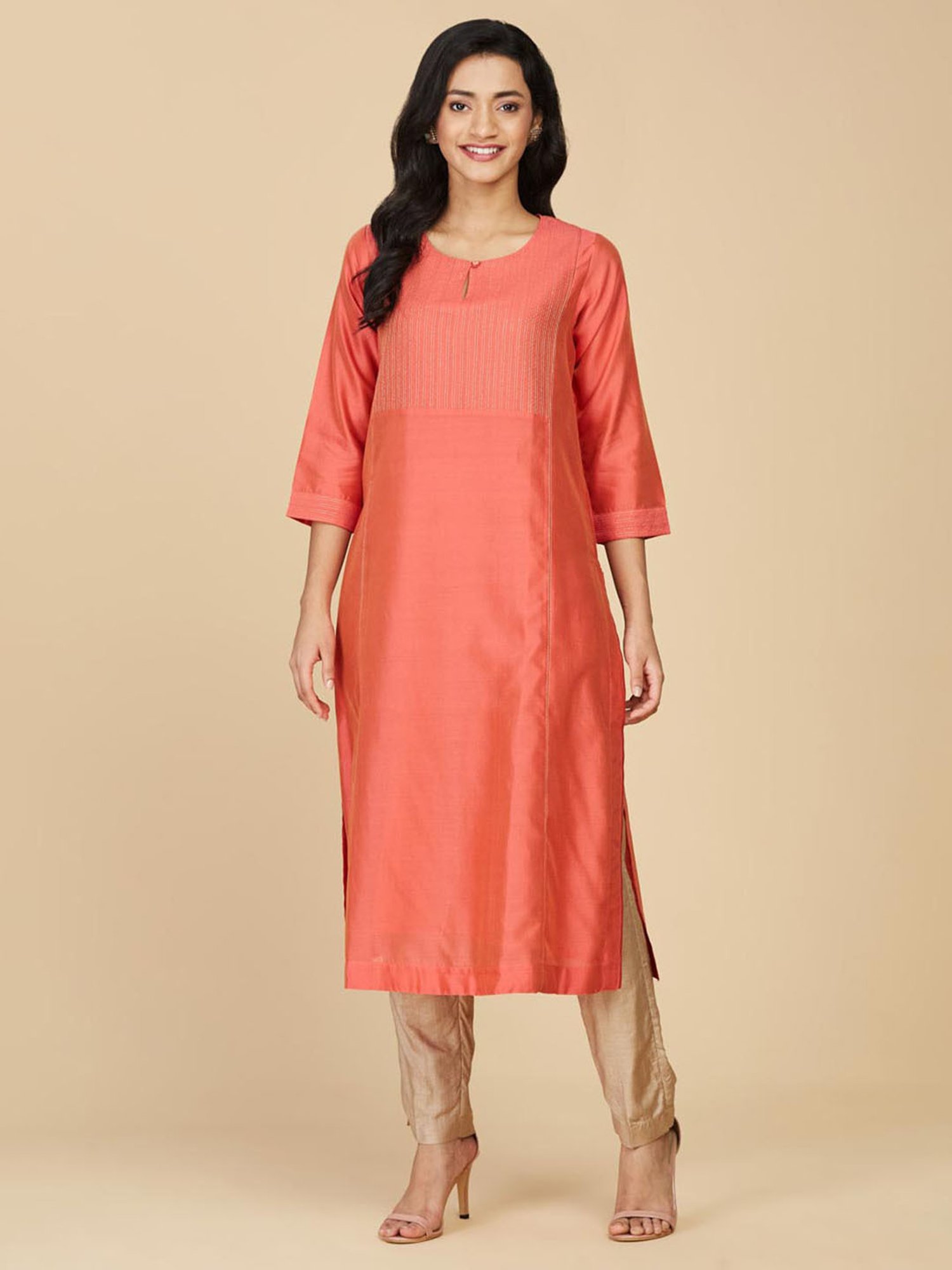 Fabindia women's straight cotton kurta sale