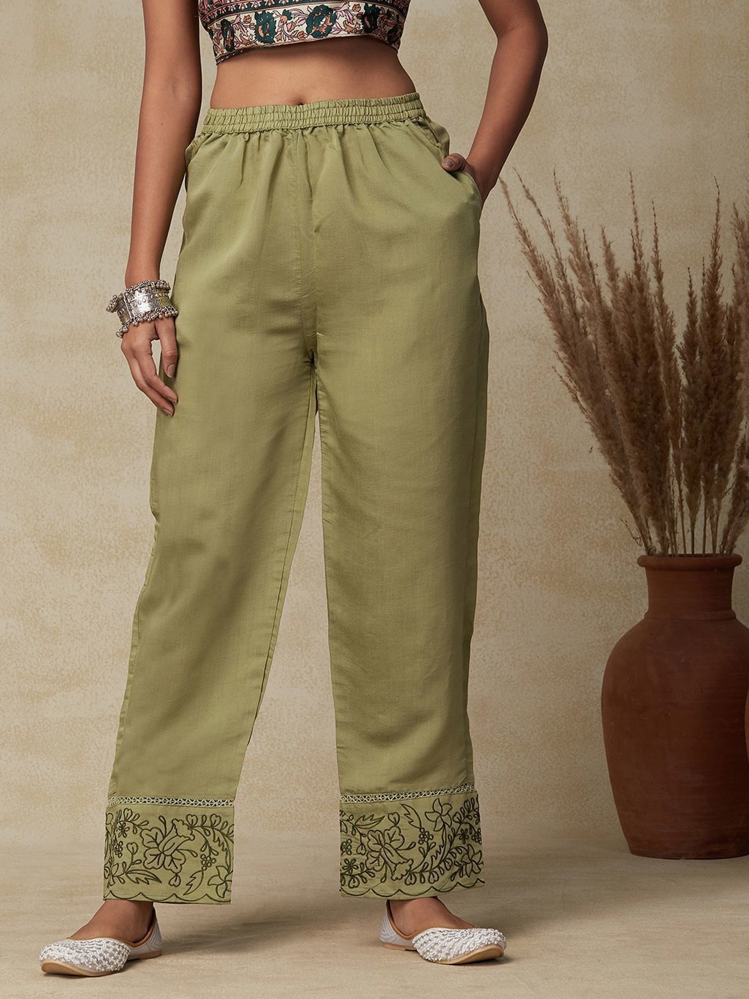 Culottes palazzo palazzo pants formal pants trends streetstyle olive  africanprint ankara | Grønn